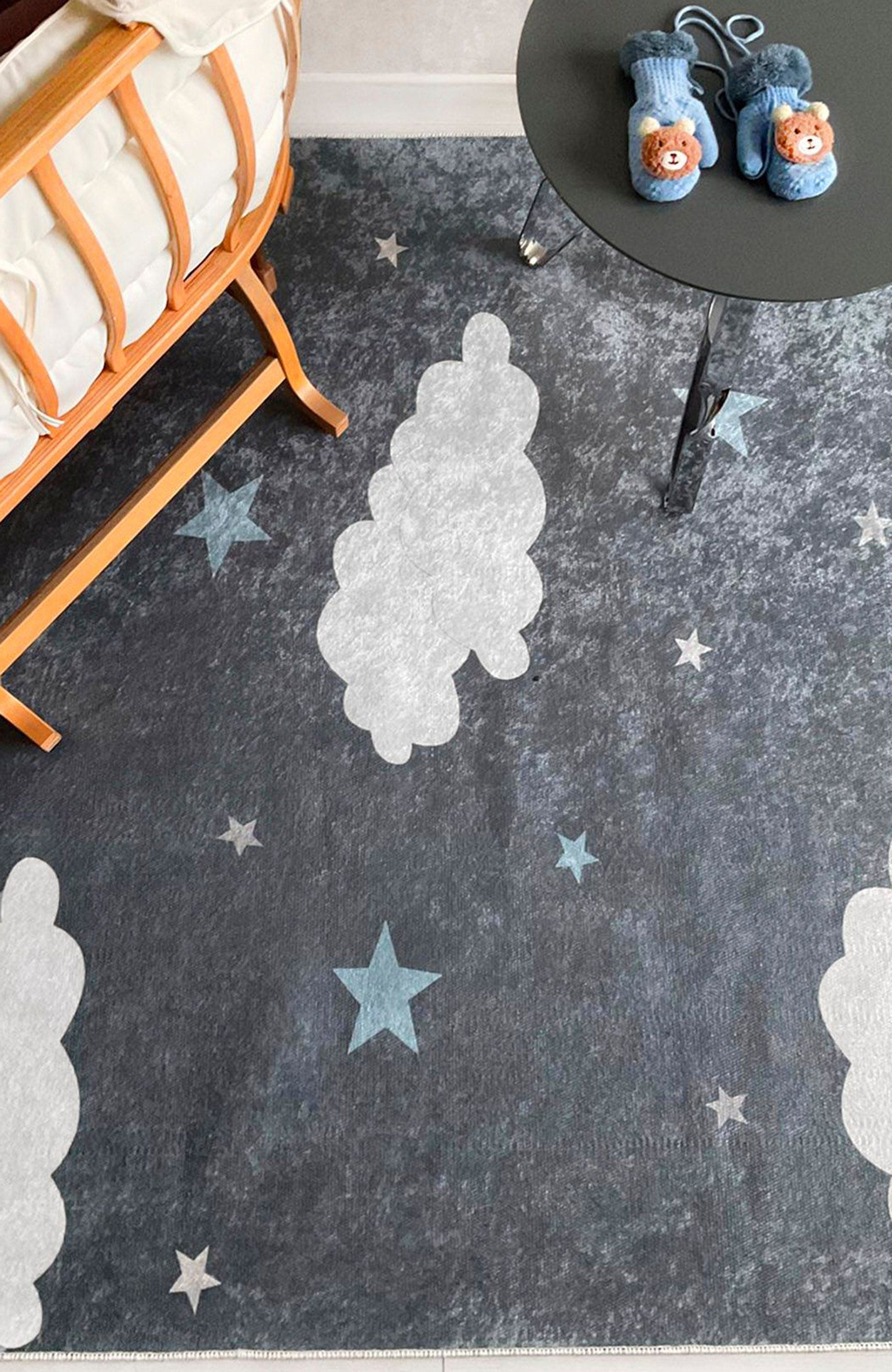 Cloudy Rug Gray Kids Rug