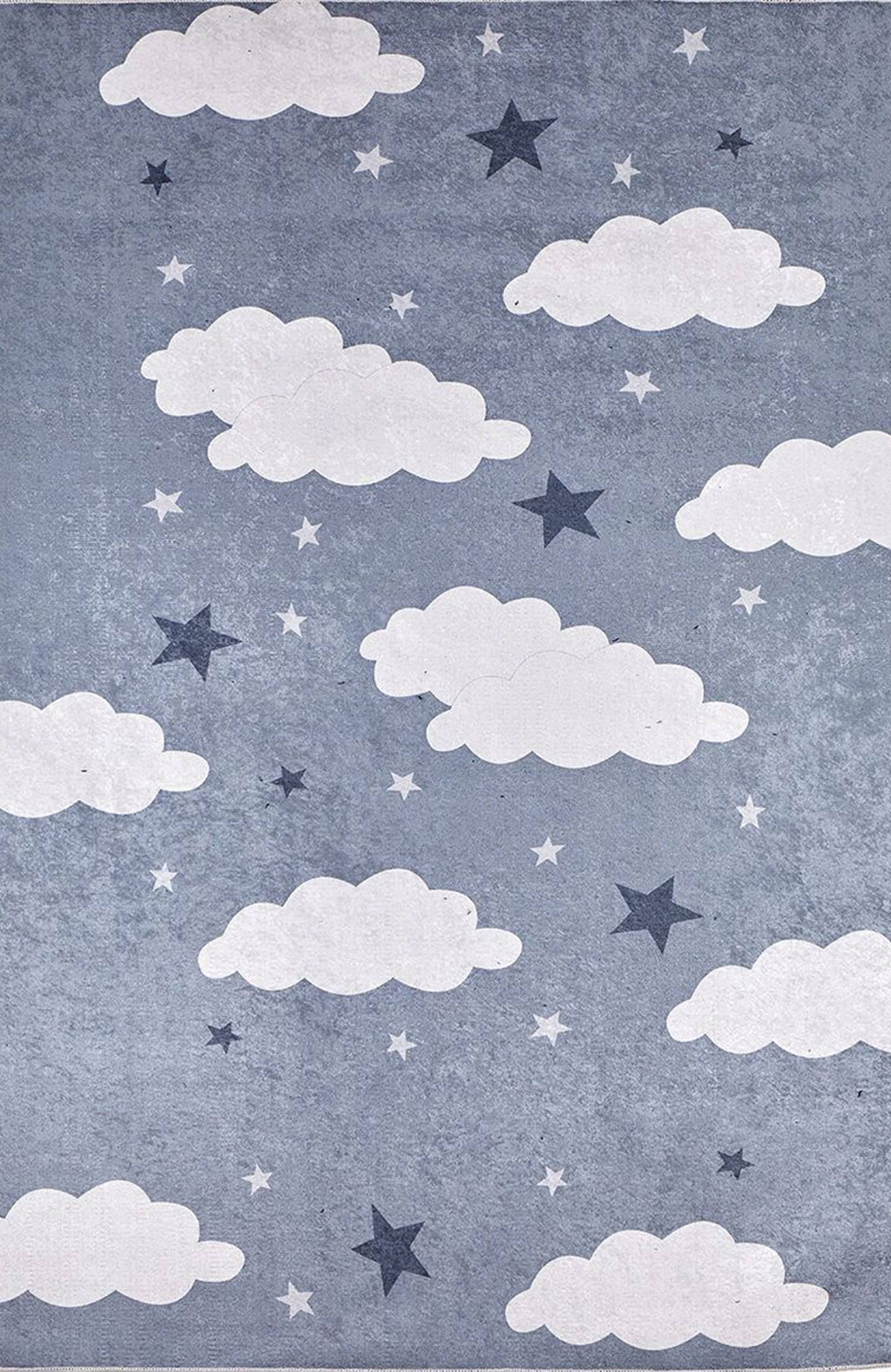 Cloudy Rug Gray Kids Rug