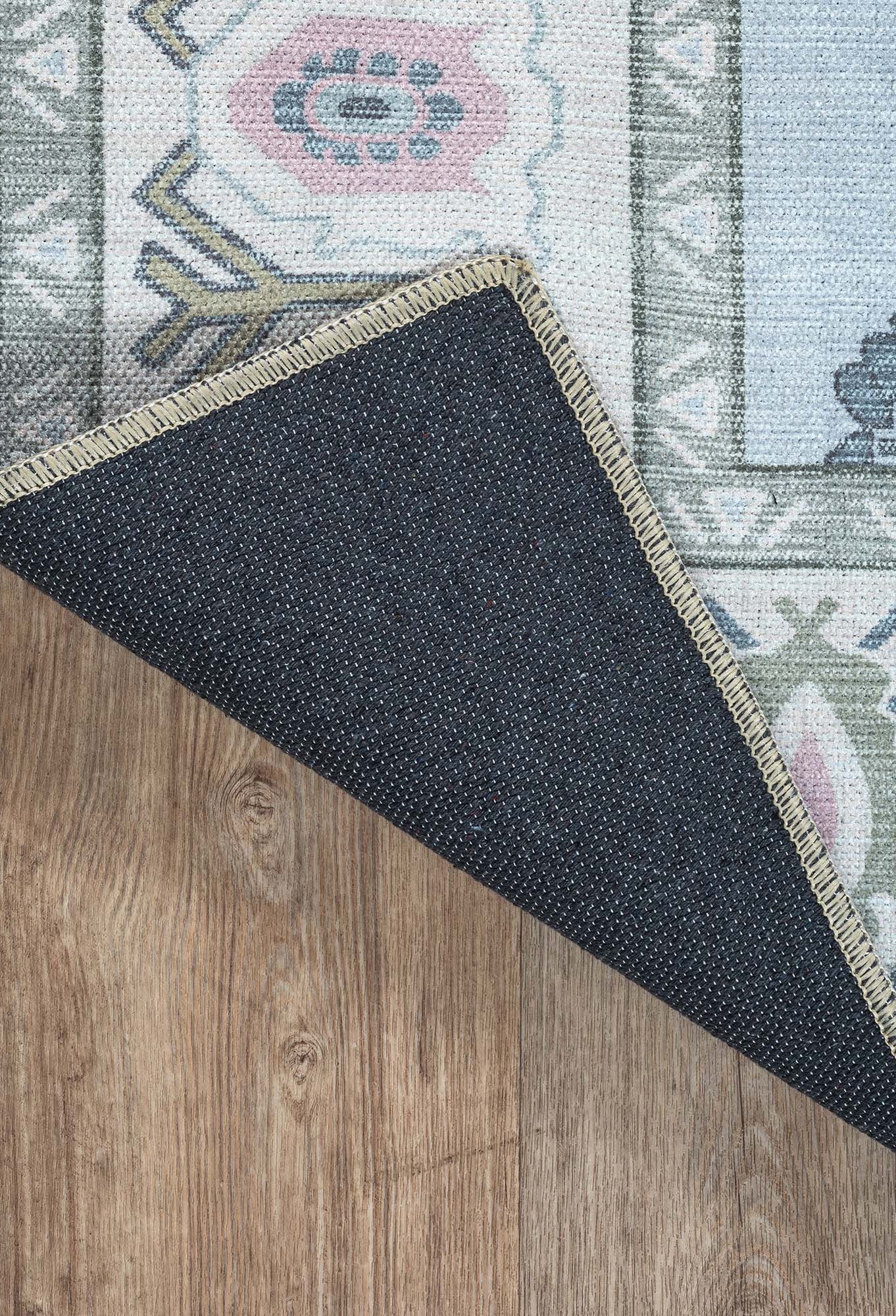 Corinne Pastel Blue Cream Modern Oushak Rug