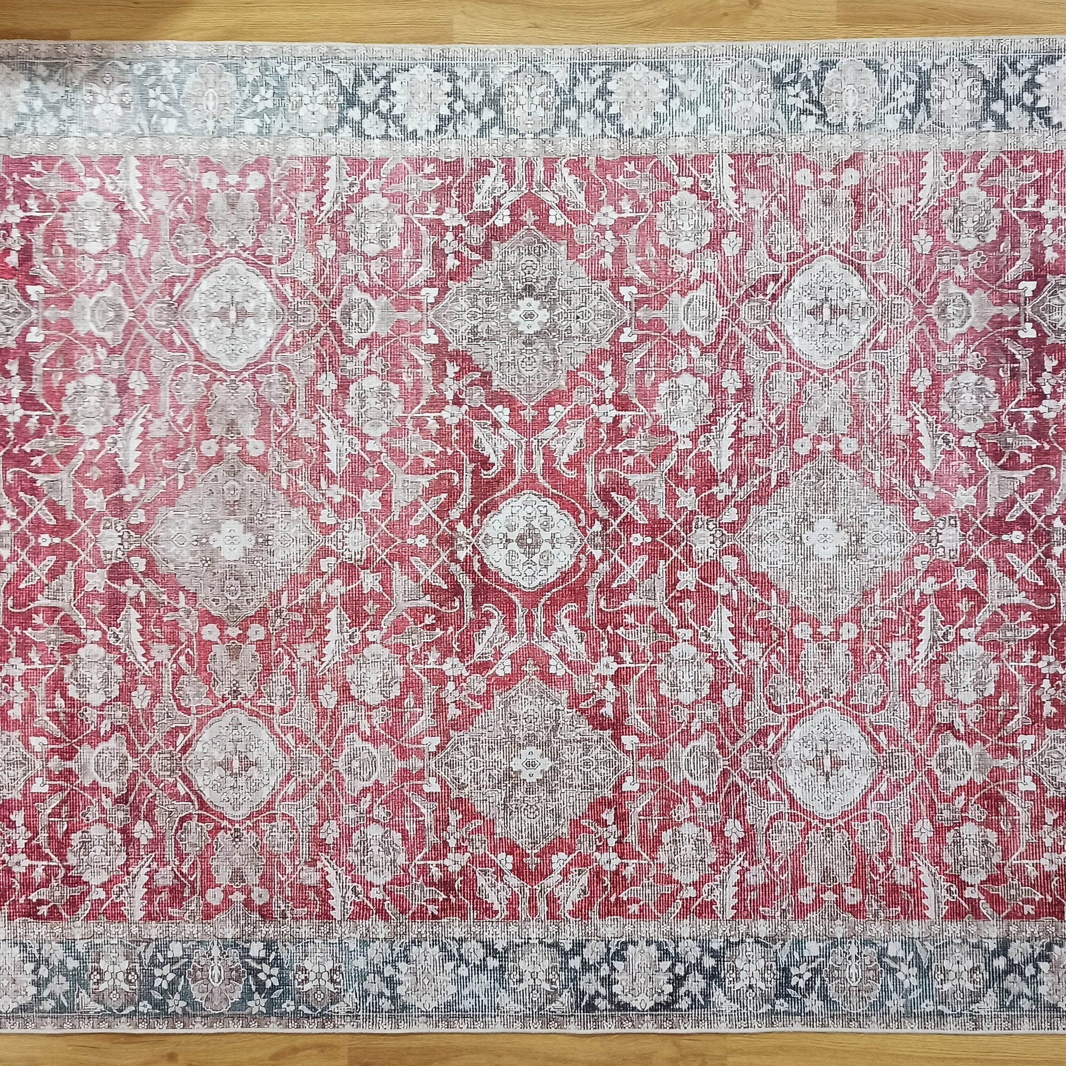 Dada Persian Vintage Red & Neutral Gray Rug