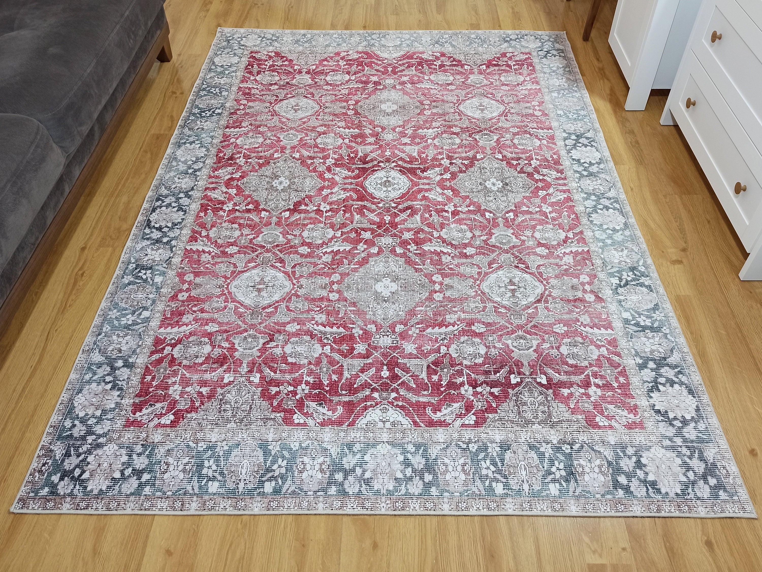 Dada Persian Vintage Red & Neutral Gray Rug