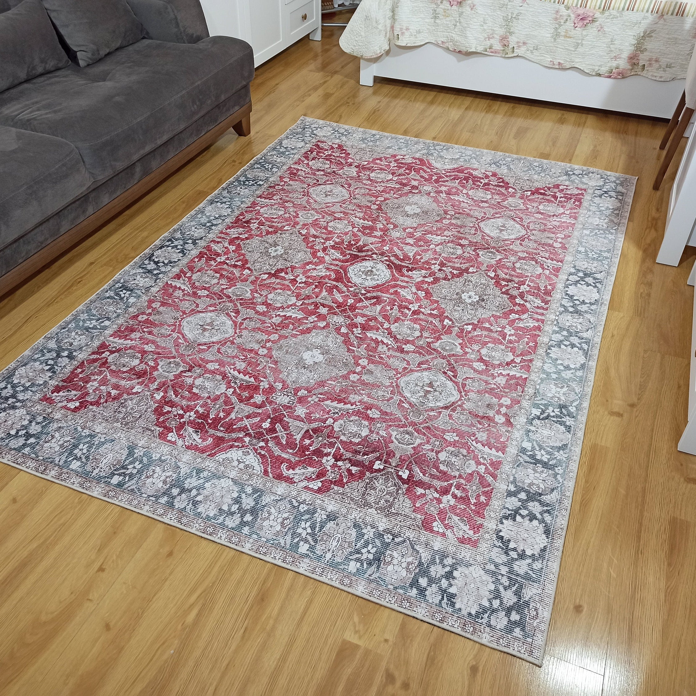 Dada Persian Vintage Red & Neutral Gray Rug
