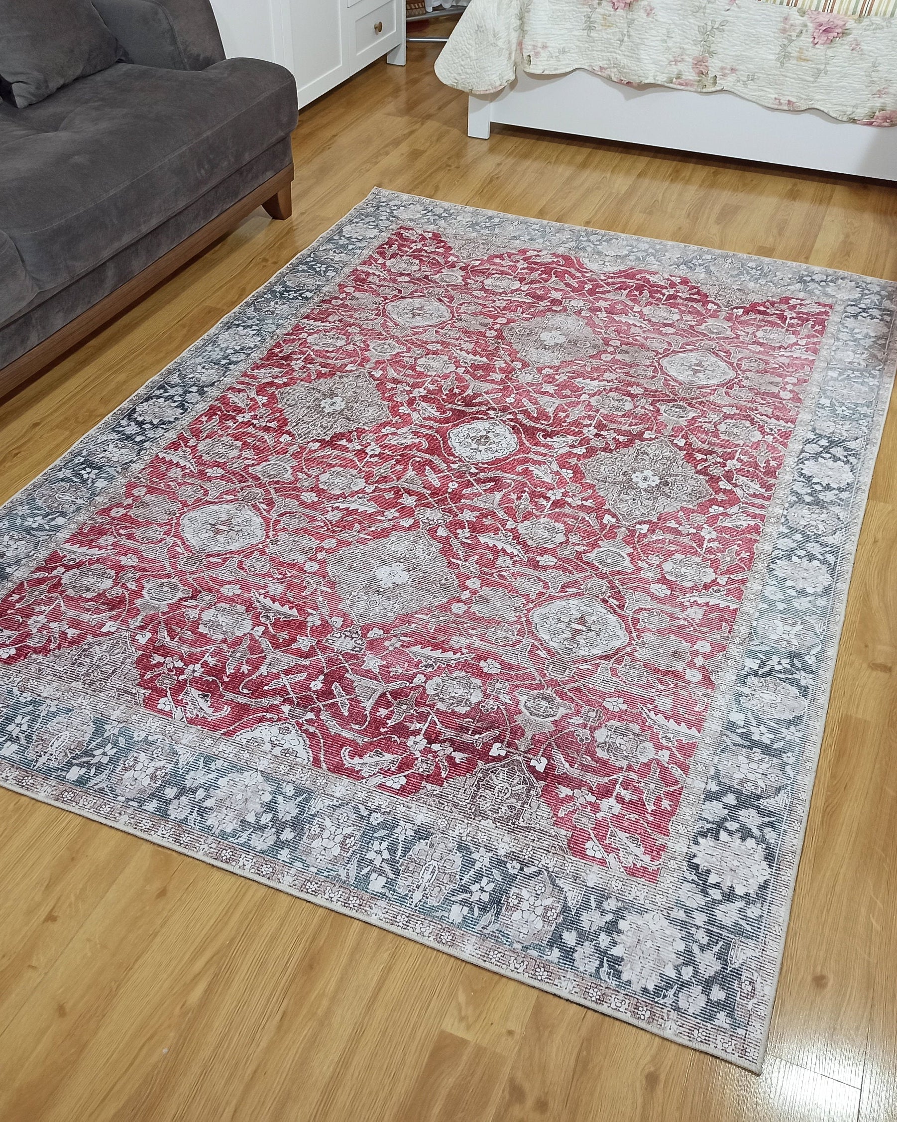 Dada Persian Vintage Red & Neutral Gray Rug