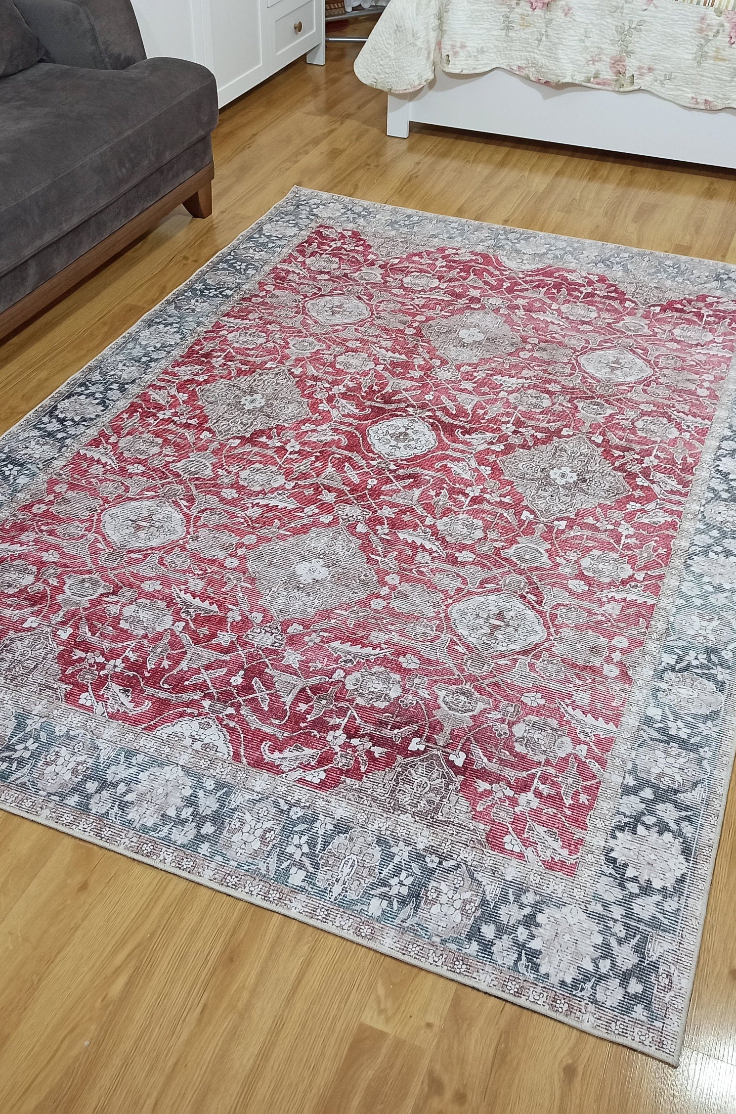 Dada Persian Vintage Red & Neutral Gray Rug
