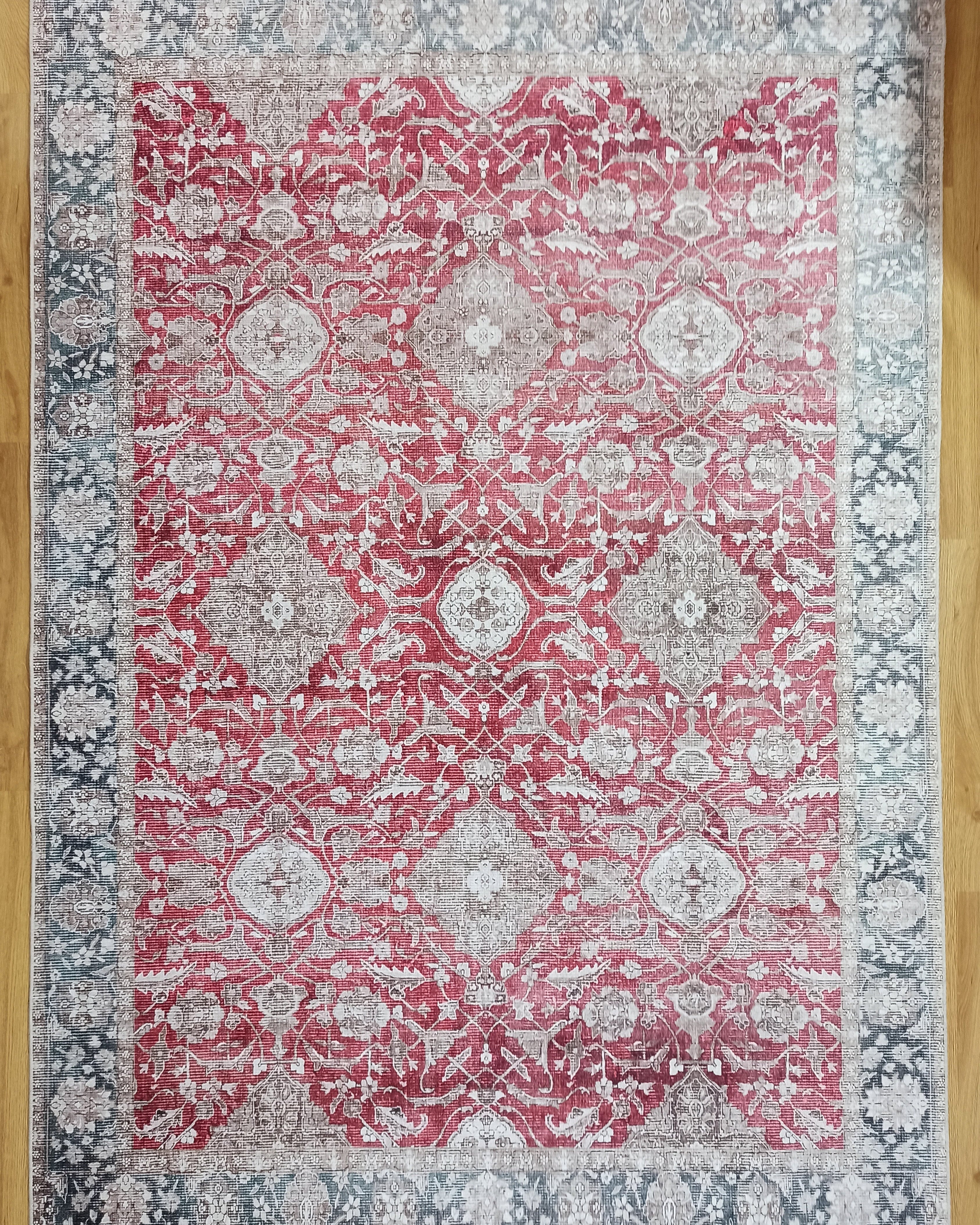 Dada Persian Vintage Red & Neutral Gray Rug
