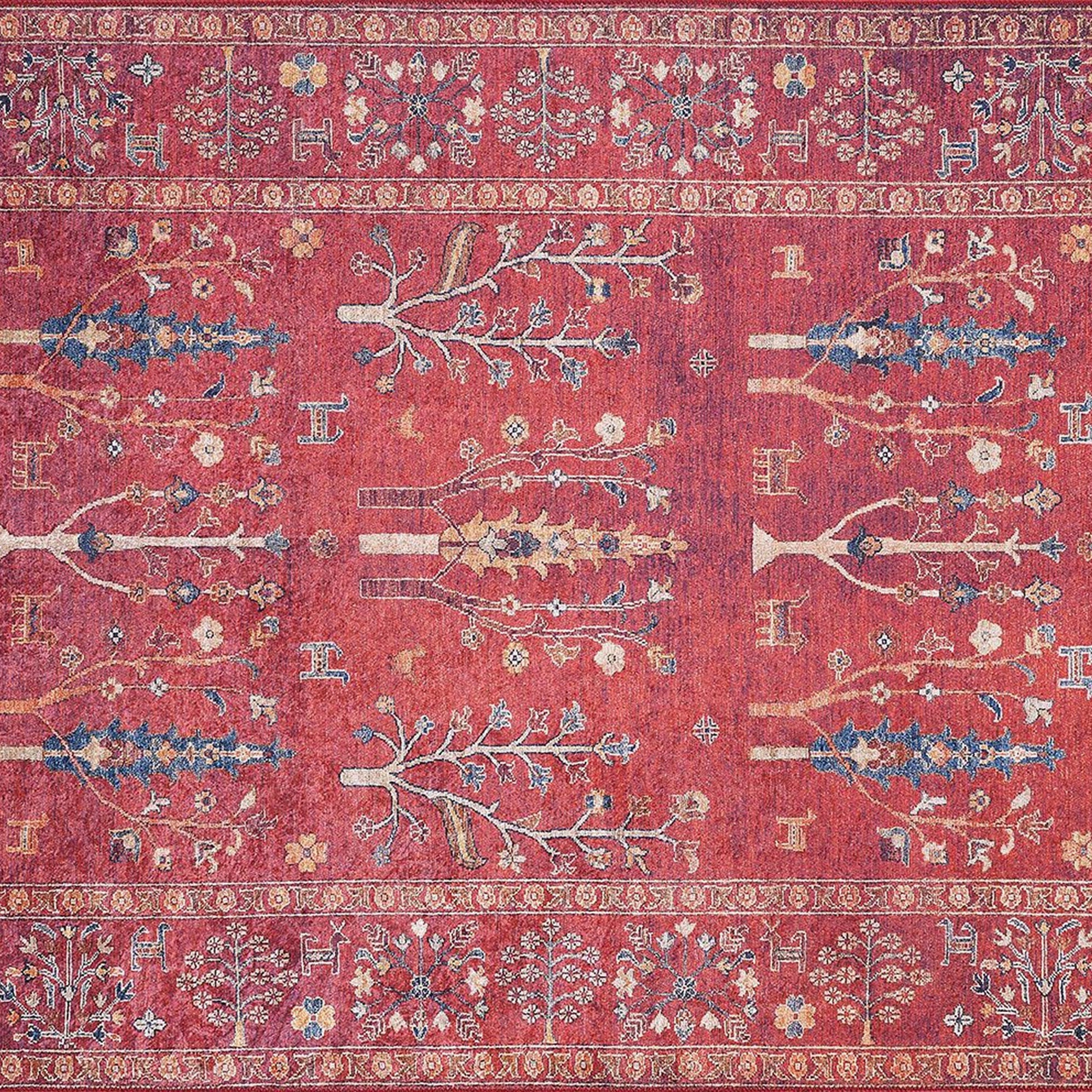 Damla Rug Turkish Ethnic Red Kilim Rug