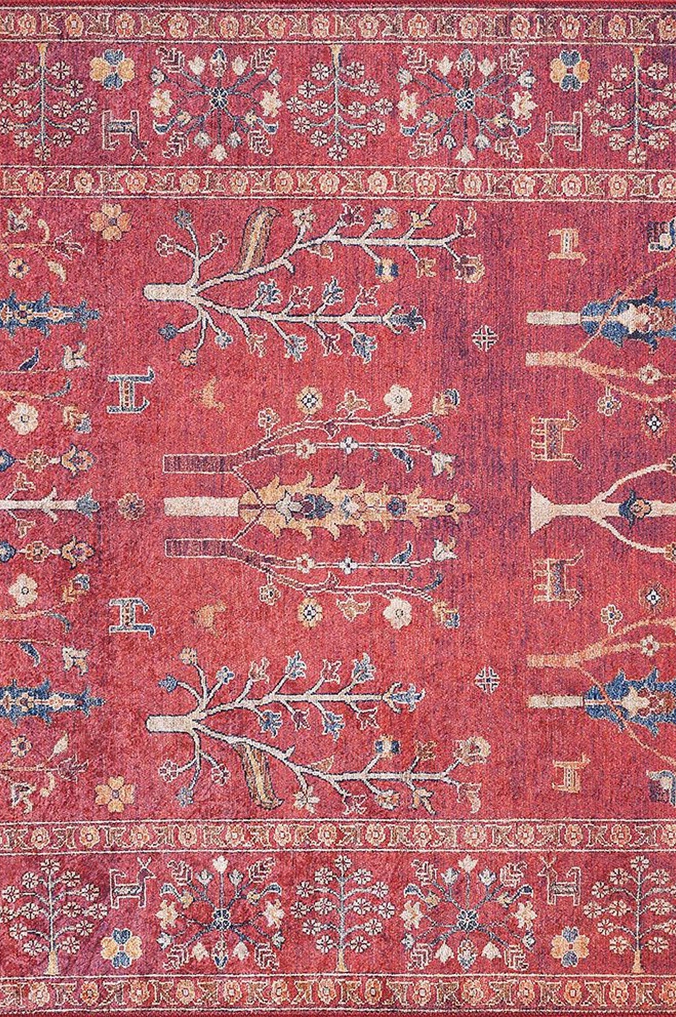 Damla Rug Turkish Ethnic Red Kilim Rug