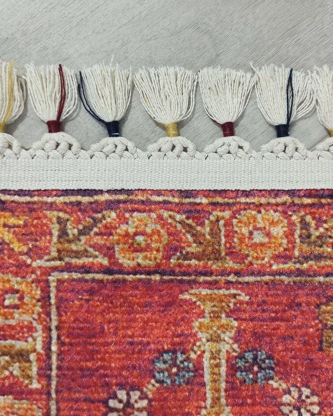 Damla Rug Turkish Ethnic Red Kilim Rug