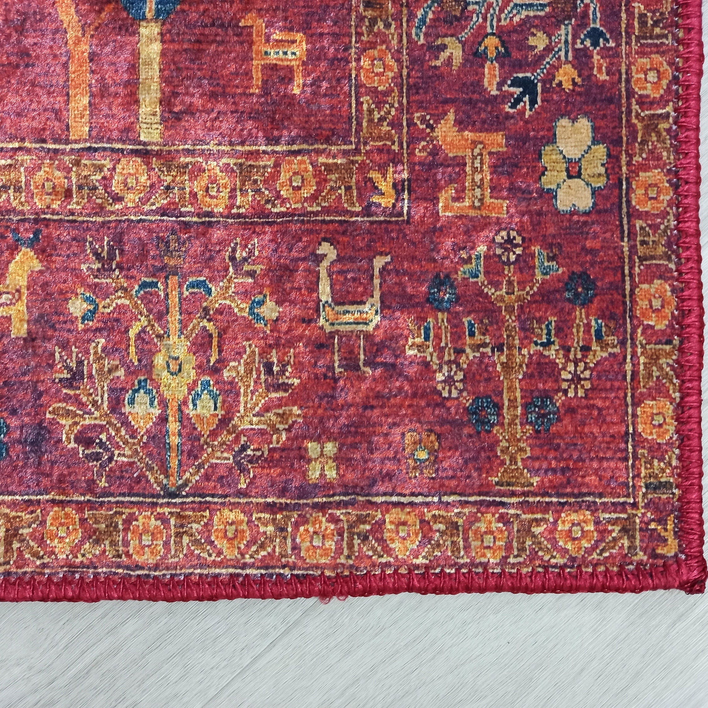 Damla Rug Turkish Ethnic Red Kilim Rug