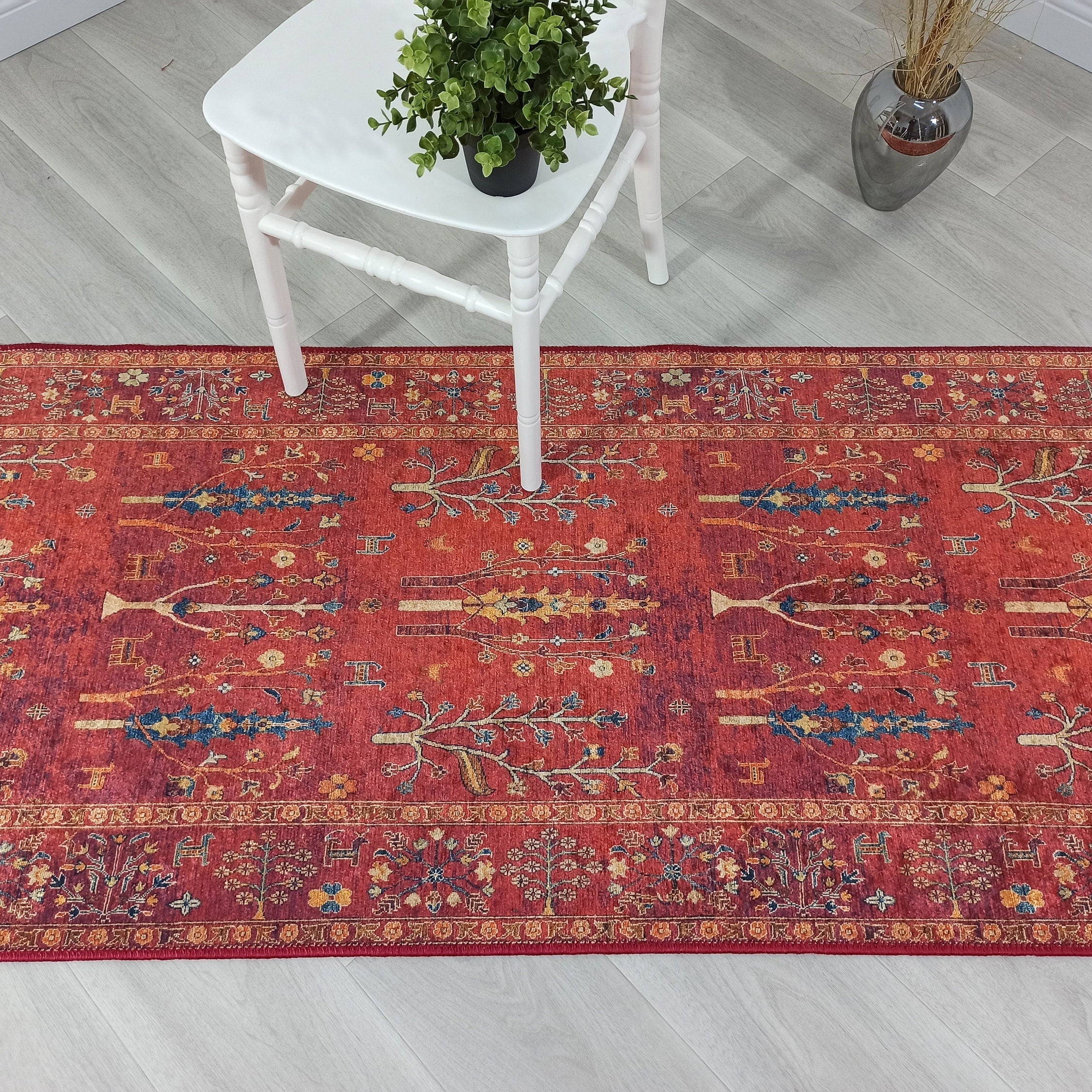 Damla Rug Turkish Ethnic Red Kilim Rug