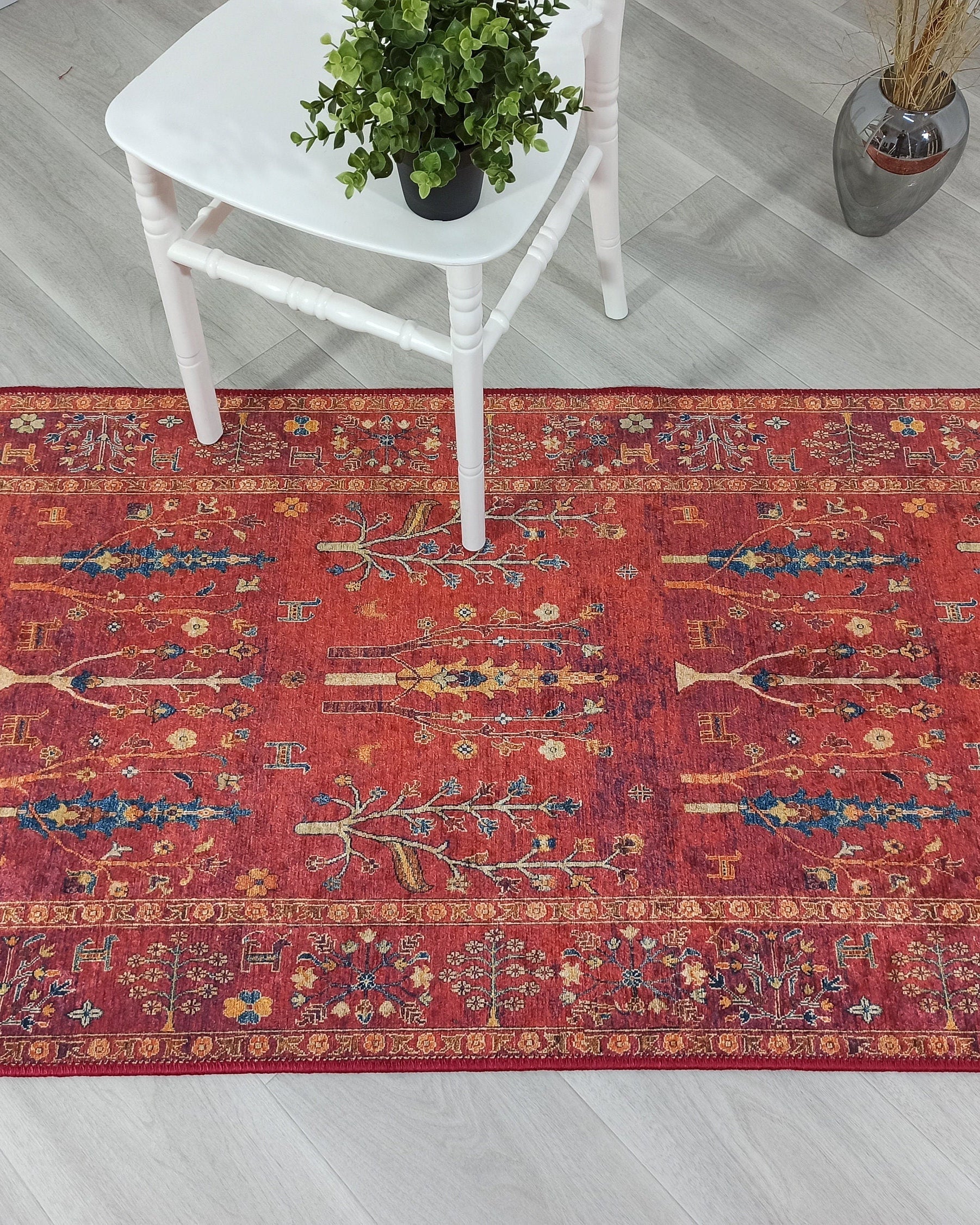 Damla Rug Turkish Ethnic Red Kilim Rug