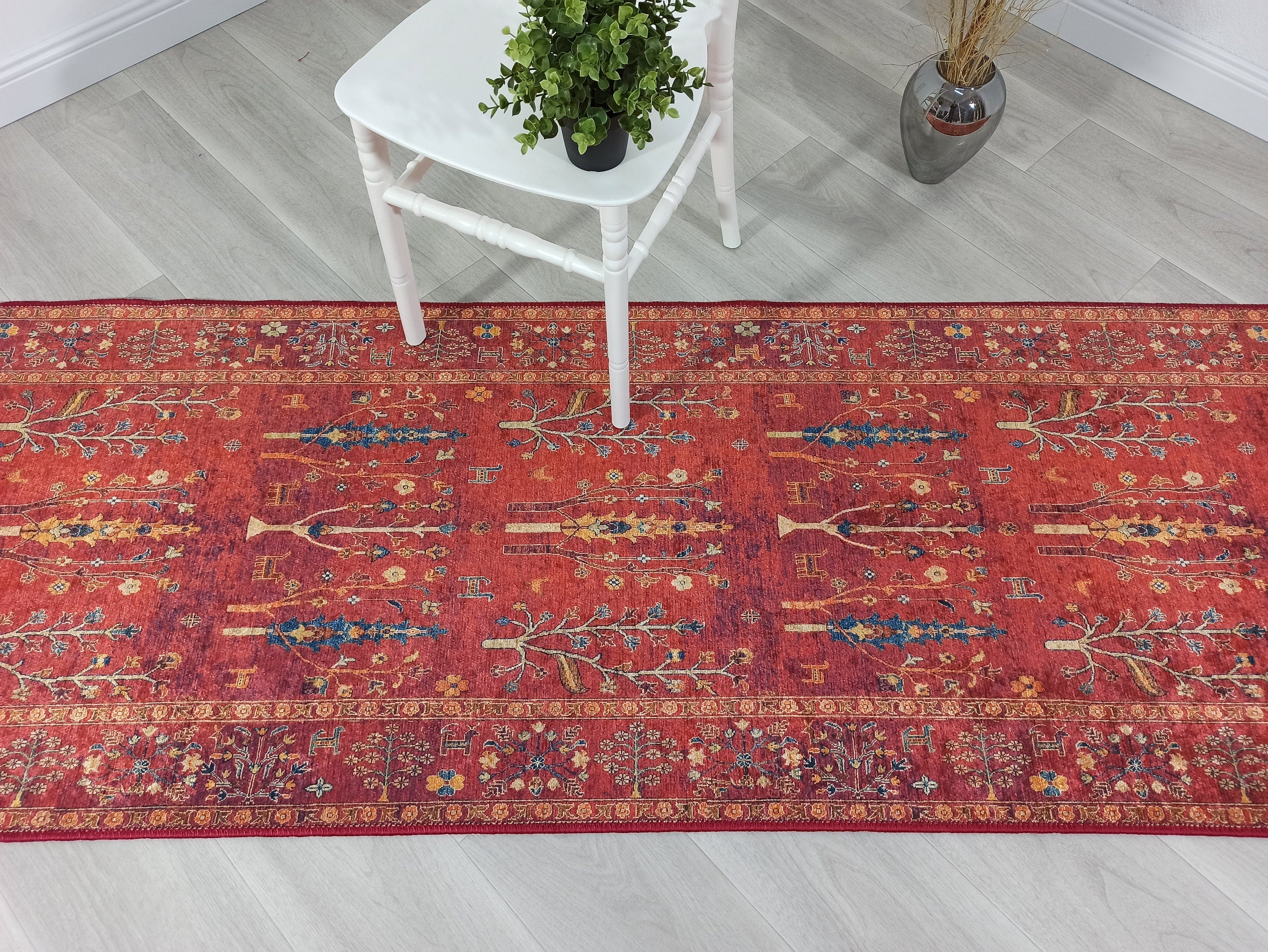 Damla Rug Turkish Ethnic Red Kilim Rug