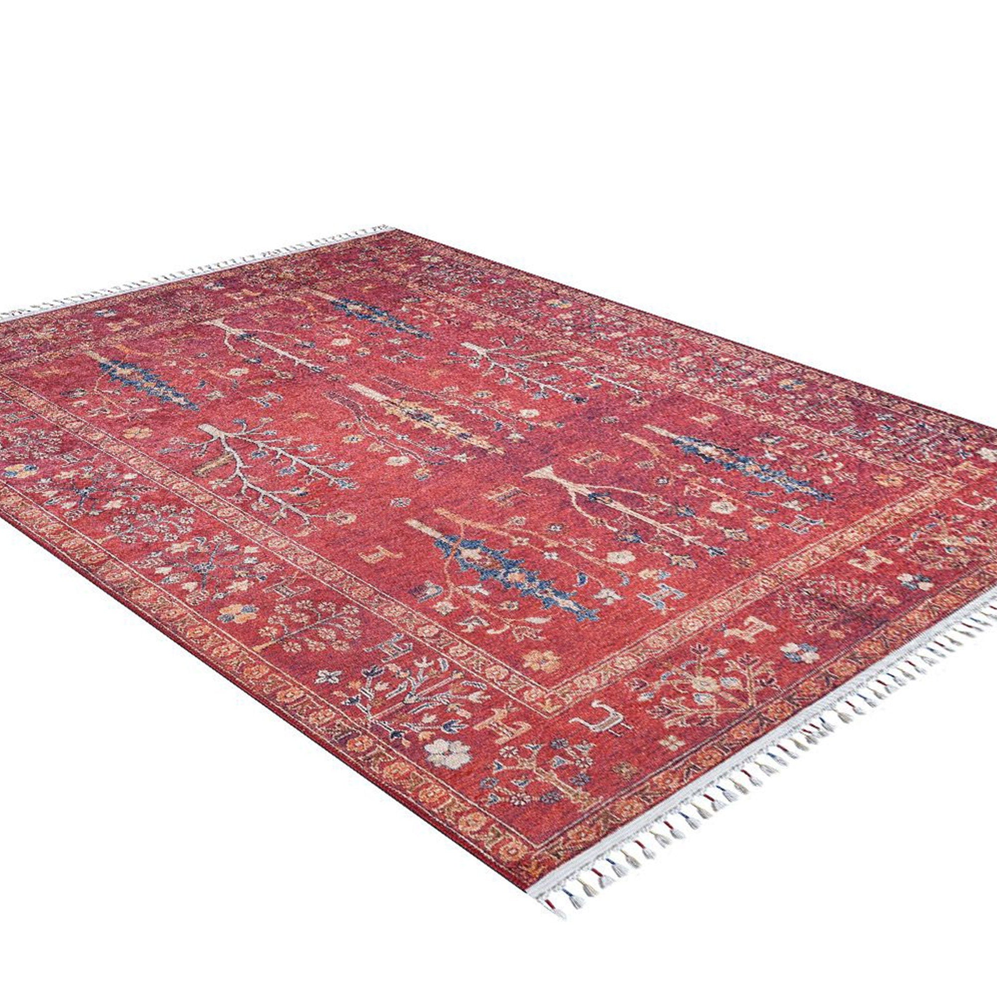 Damla Rug Turkish Ethnic Red Kilim Rug