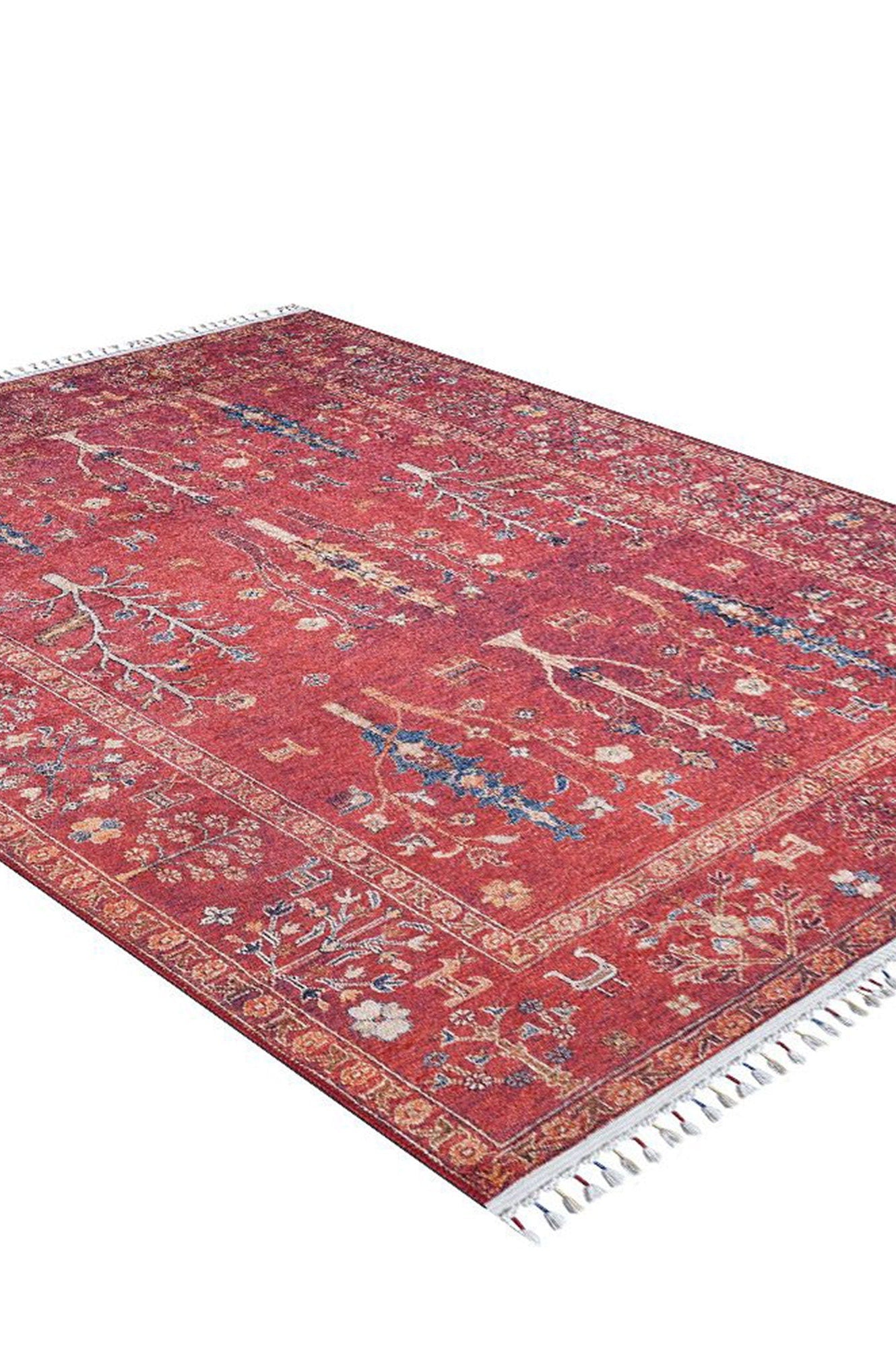 Damla Rug Turkish Ethnic Red Kilim Rug