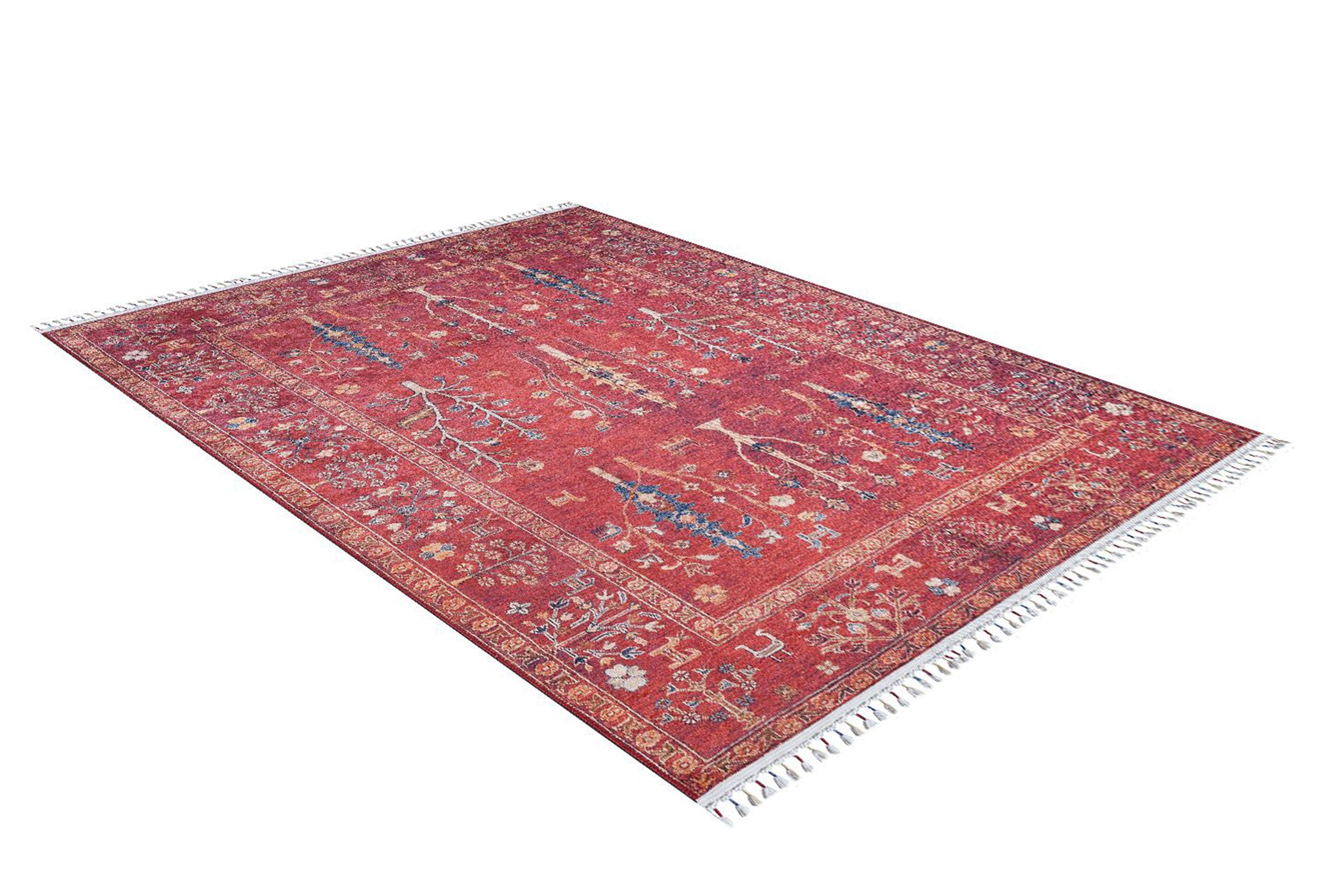 Damla Rug Turkish Ethnic Red Kilim Rug