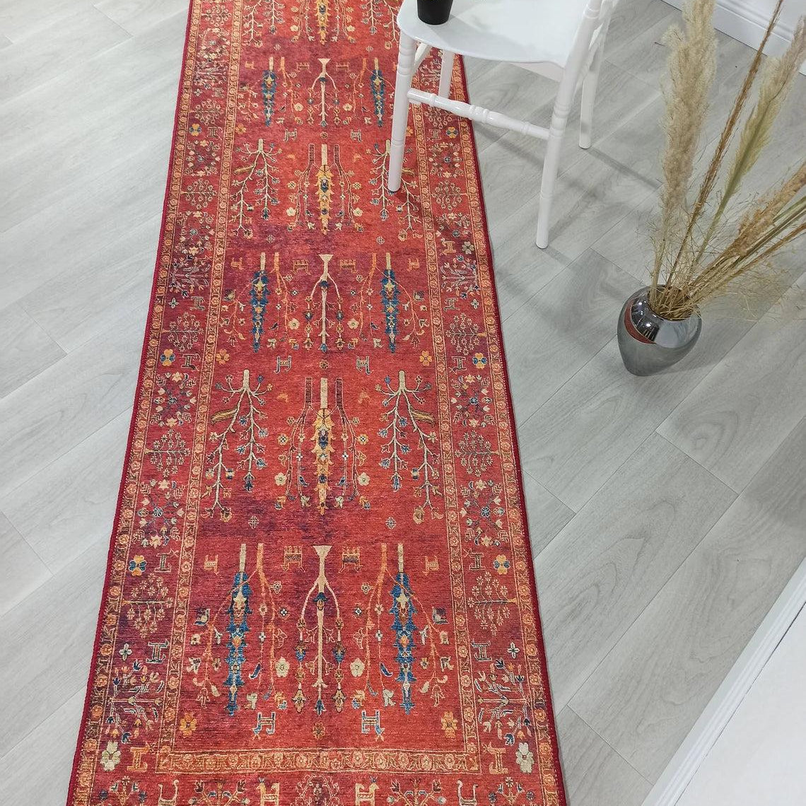 Damla Rug Turkish Ethnic Red Kilim Rug