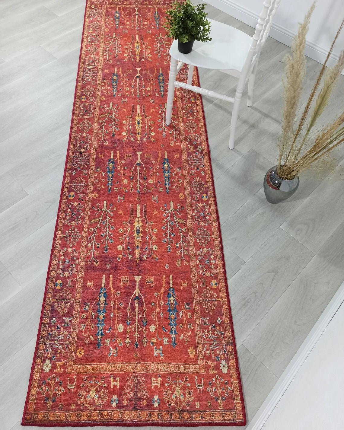 Damla Rug Turkish Ethnic Red Kilim Rug