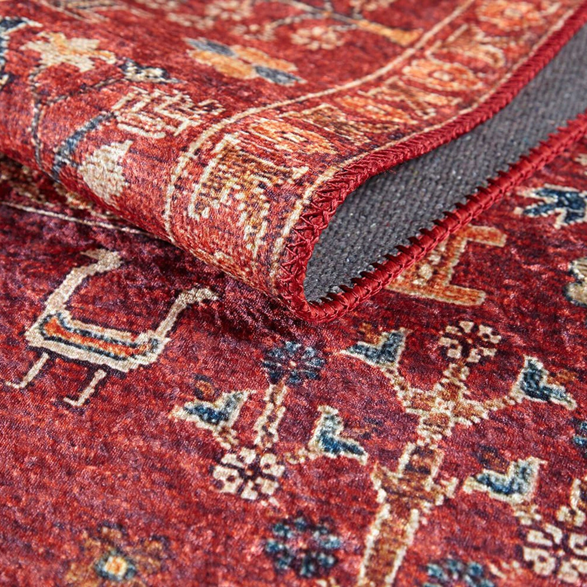 Damla Rug Turkish Ethnic Red Kilim Rug
