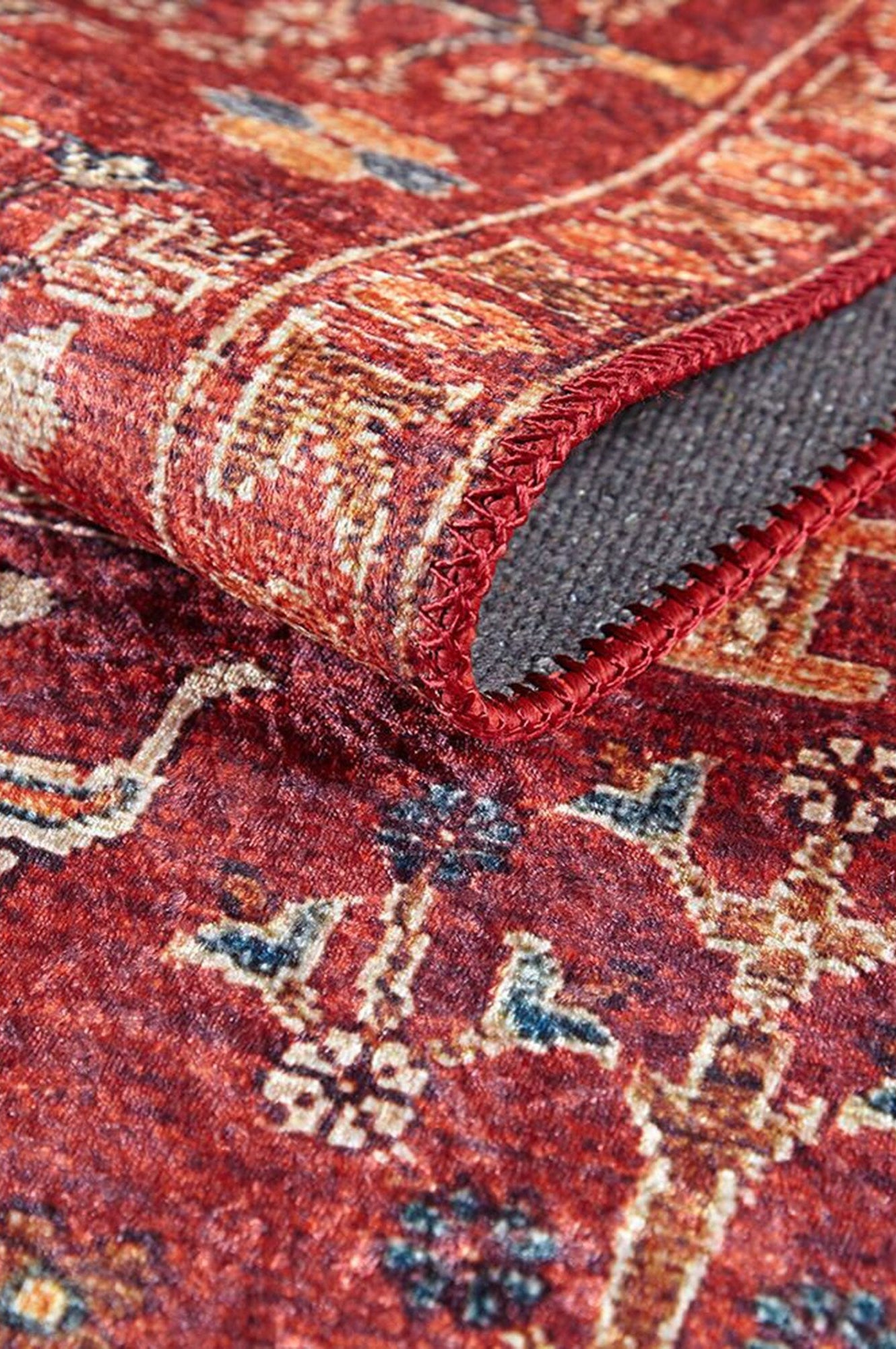 Damla Rug Turkish Ethnic Red Kilim Rug