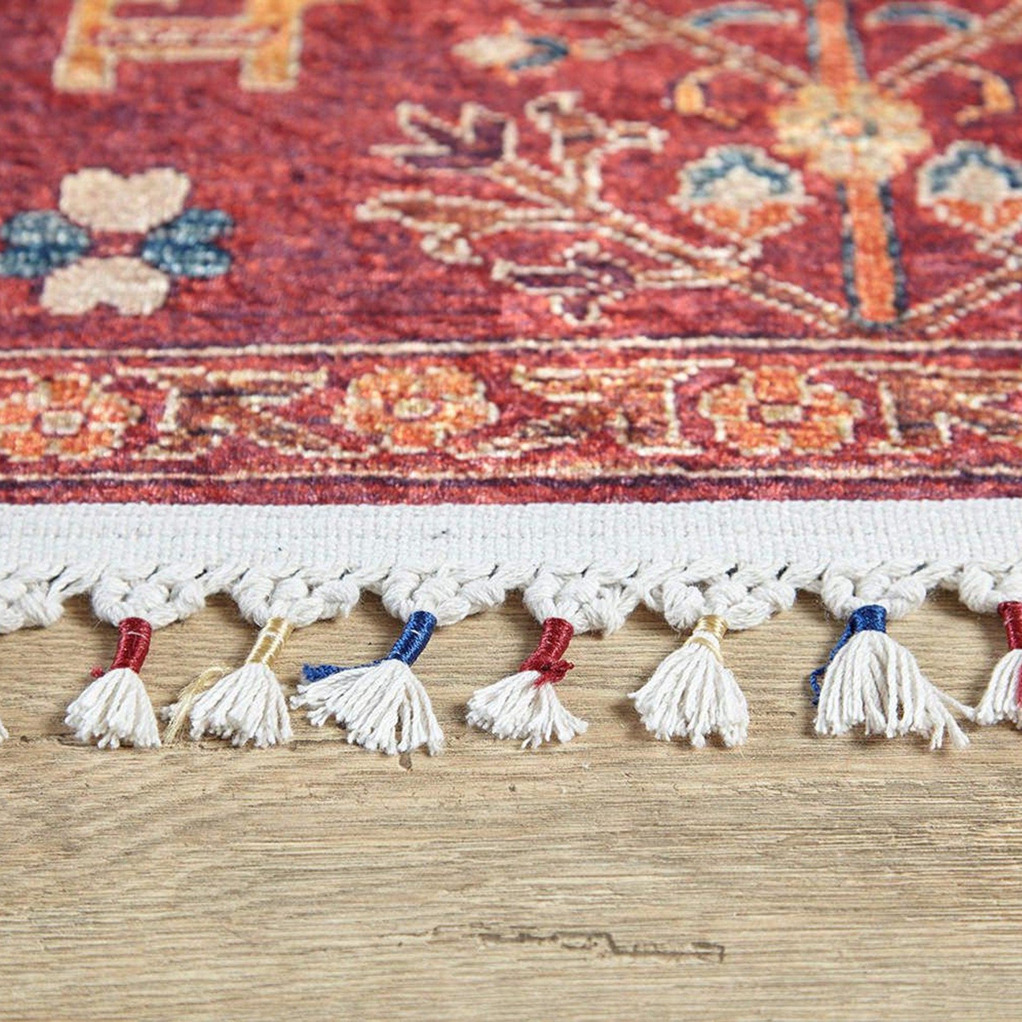 Damla Rug Turkish Ethnic Red Kilim Rug