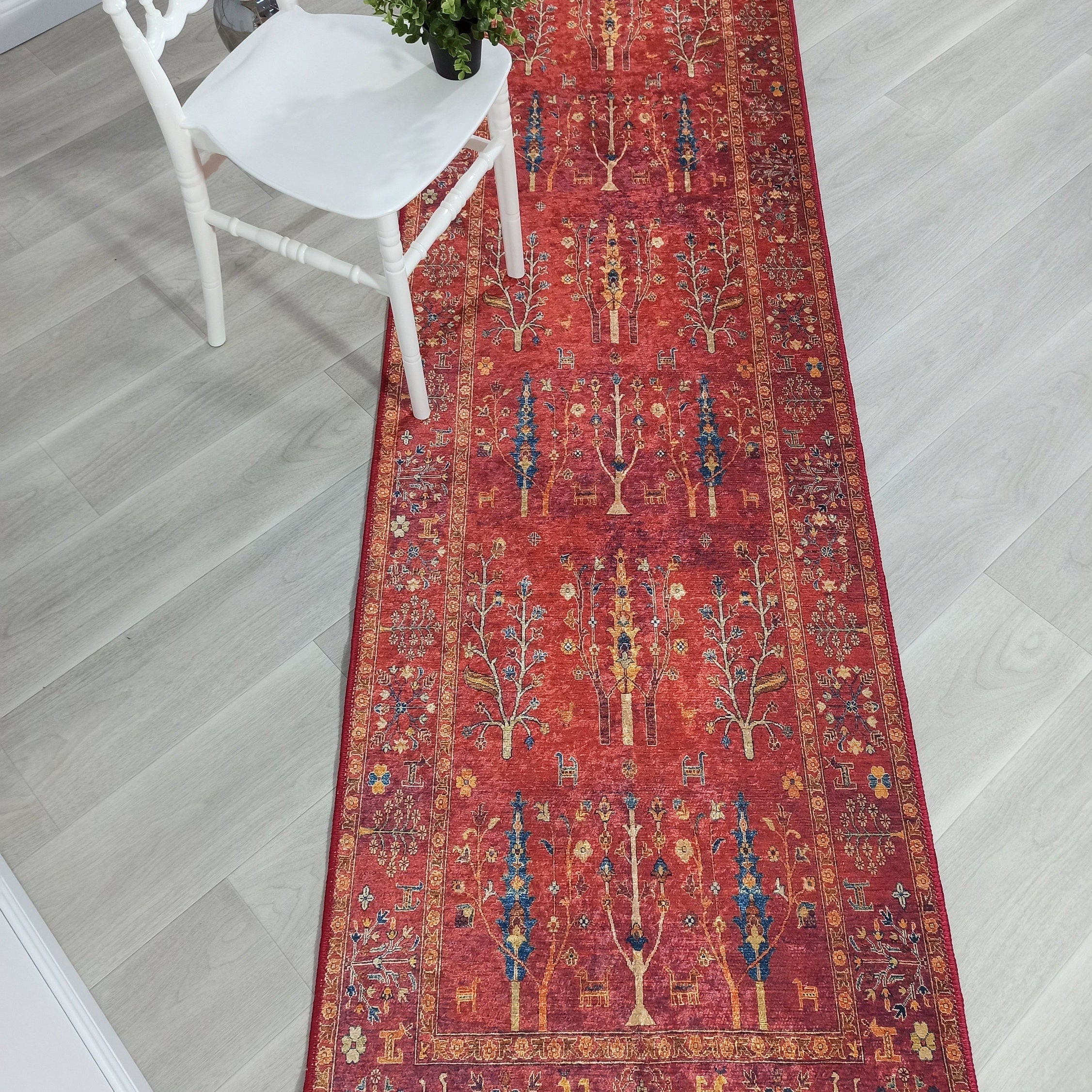 Damla Rug Turkish Ethnic Red Kilim Rug