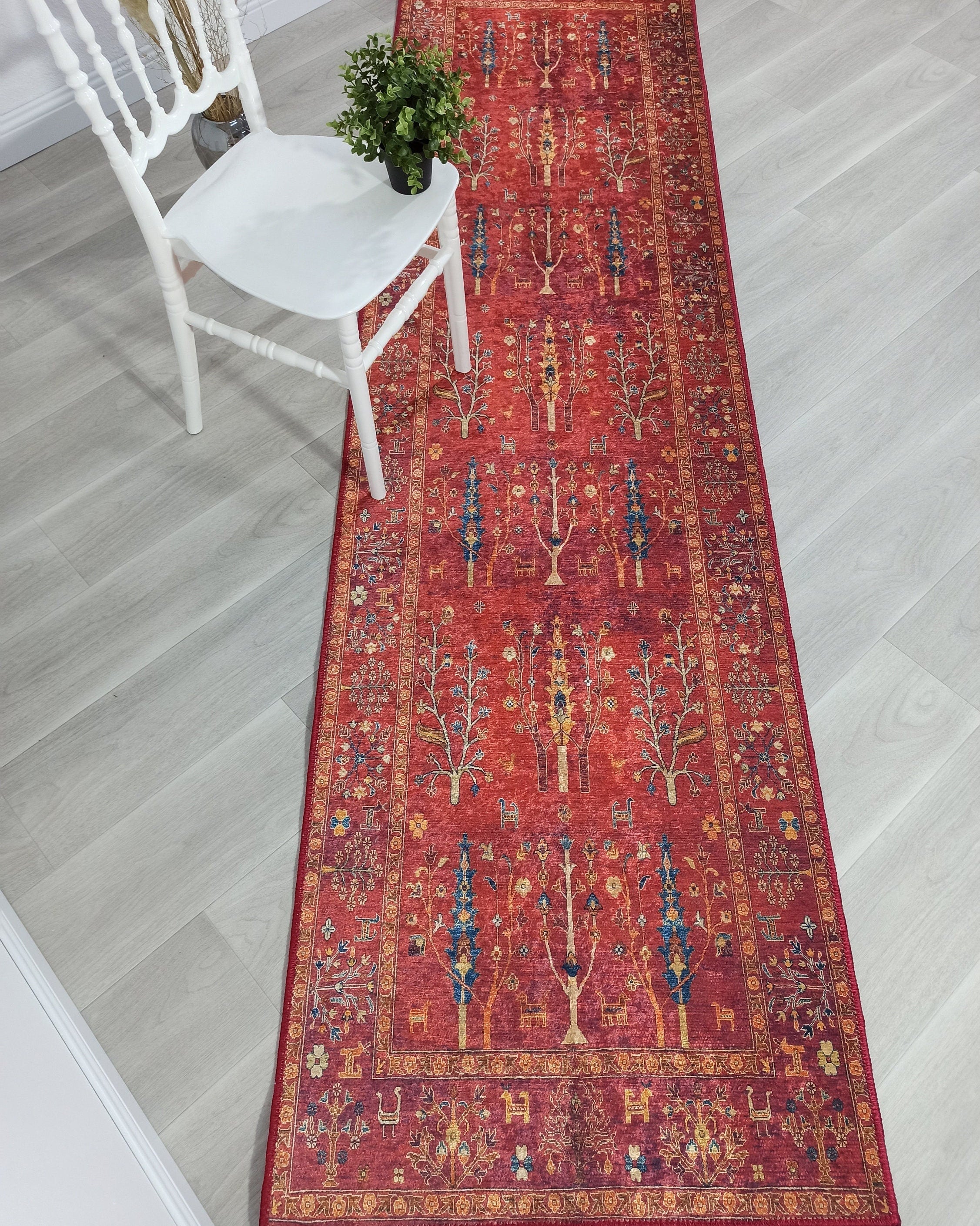 Damla Rug Turkish Ethnic Red Kilim Rug