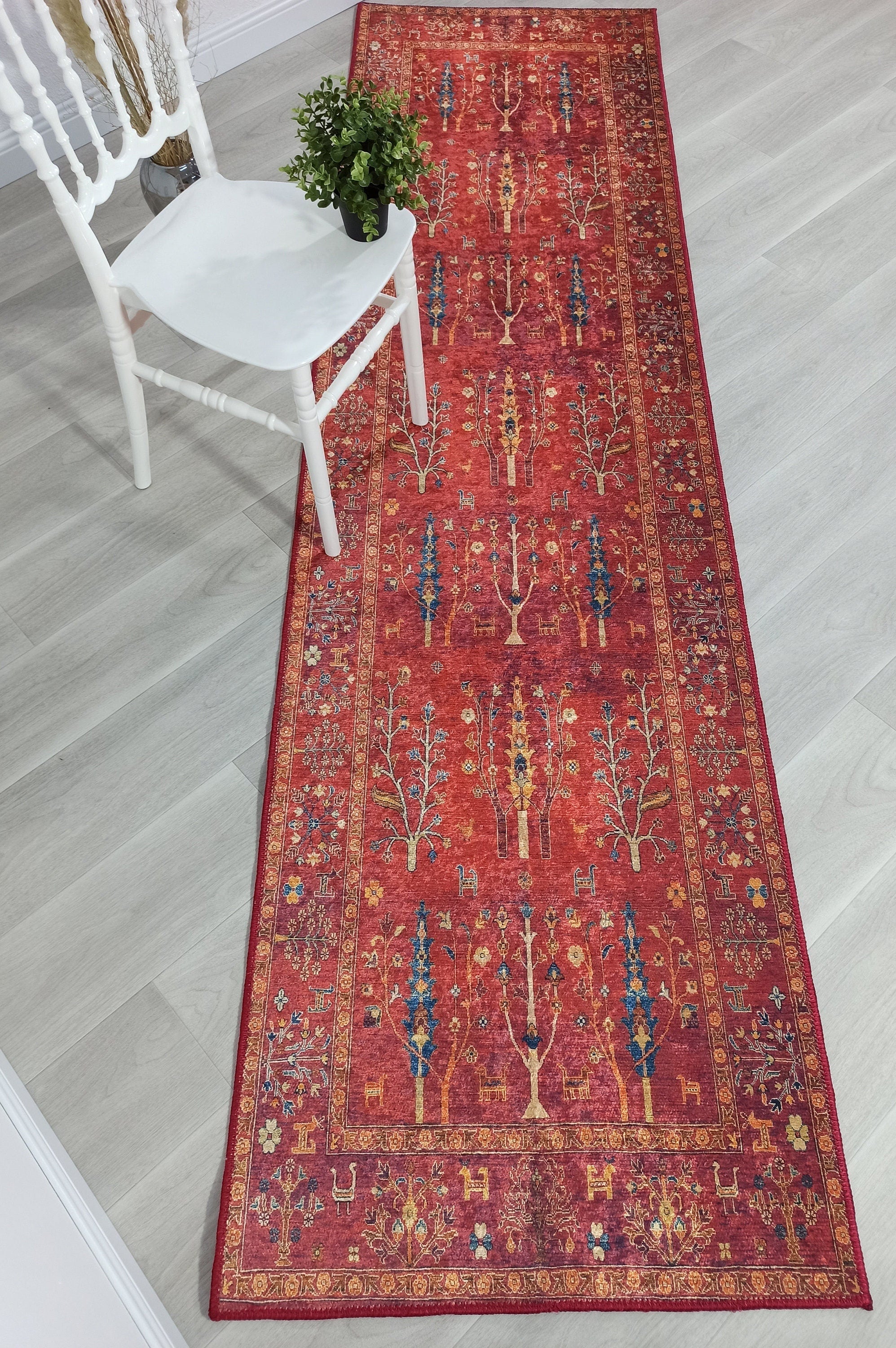 Damla Rug Turkish Ethnic Red Kilim Rug