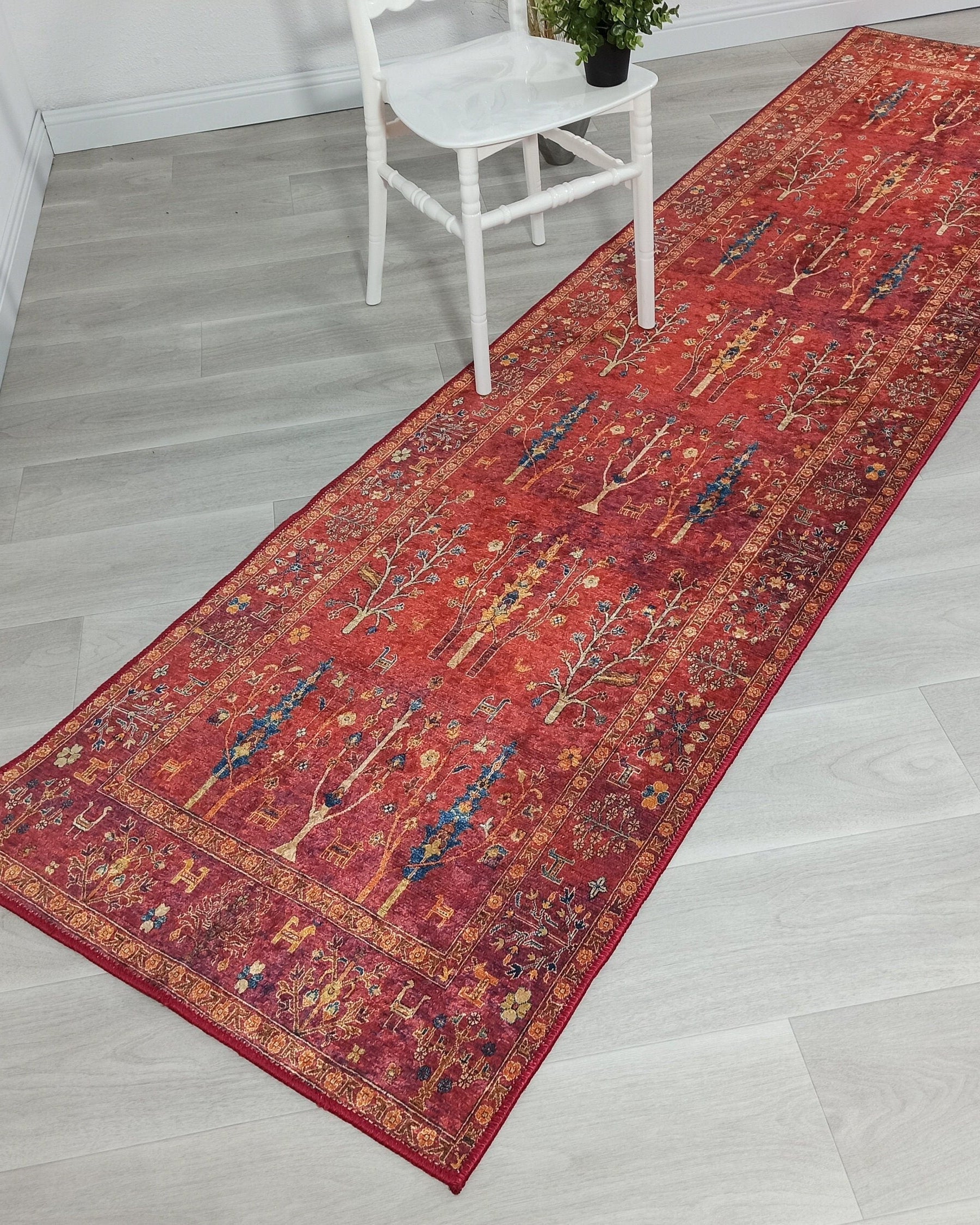 Damla Rug Turkish Ethnic Red Kilim Rug
