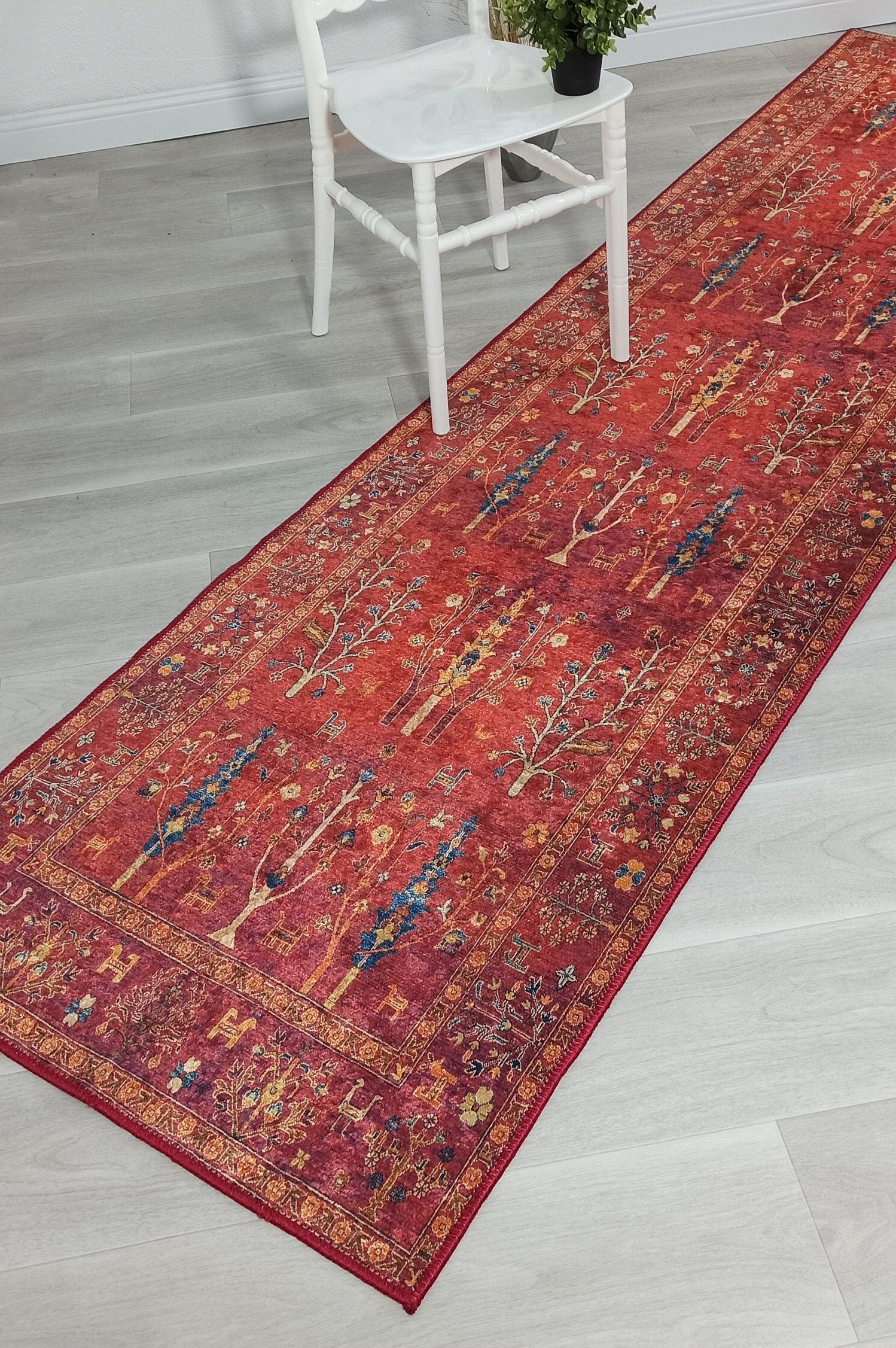 Damla Rug Turkish Ethnic Red Kilim Rug