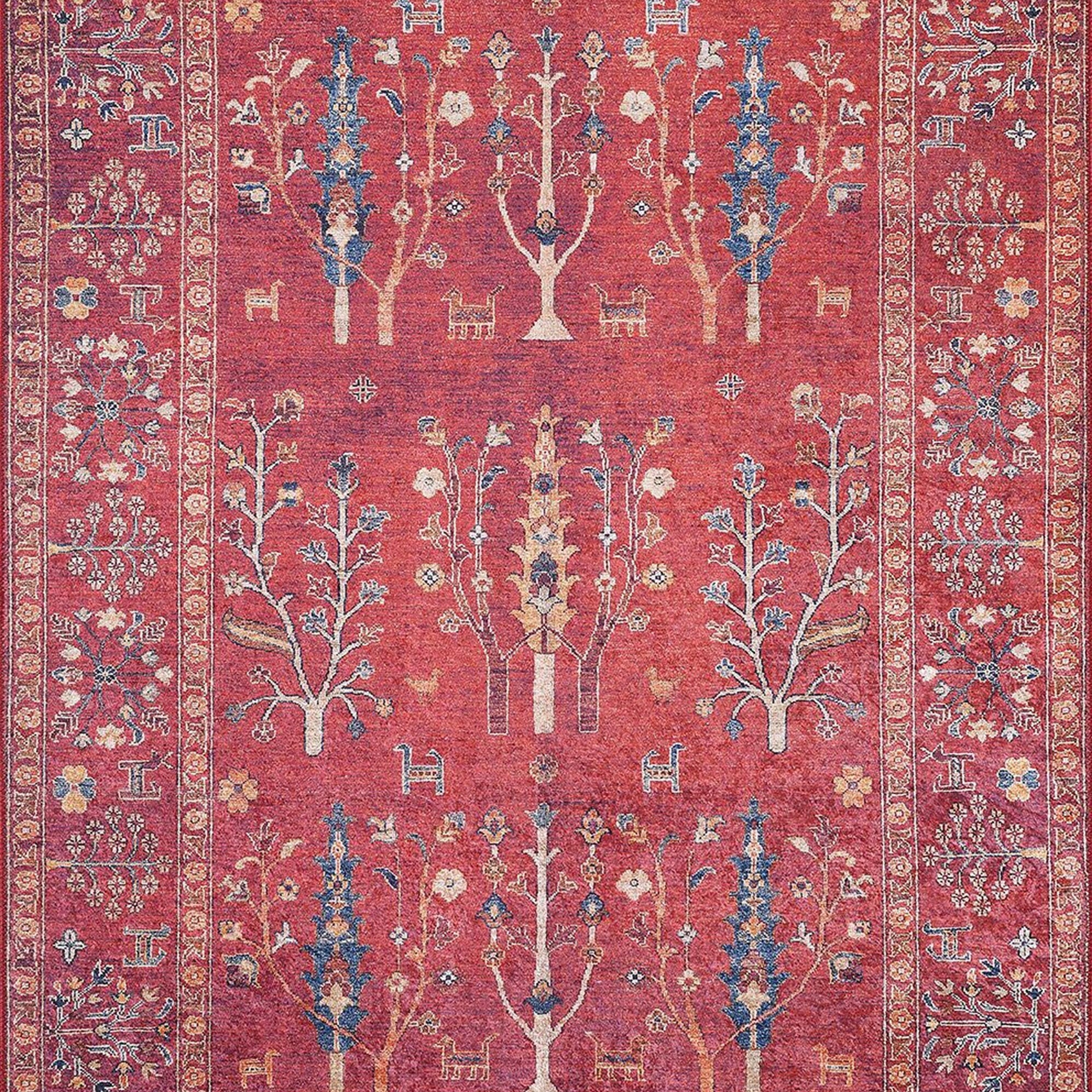 Damla Rug Turkish Ethnic Red Kilim Rug