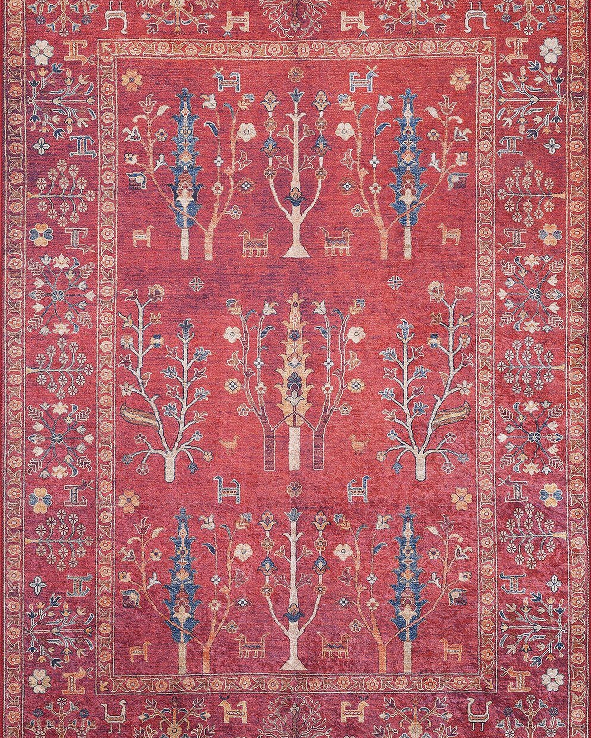 Damla Rug Turkish Ethnic Red Kilim Rug