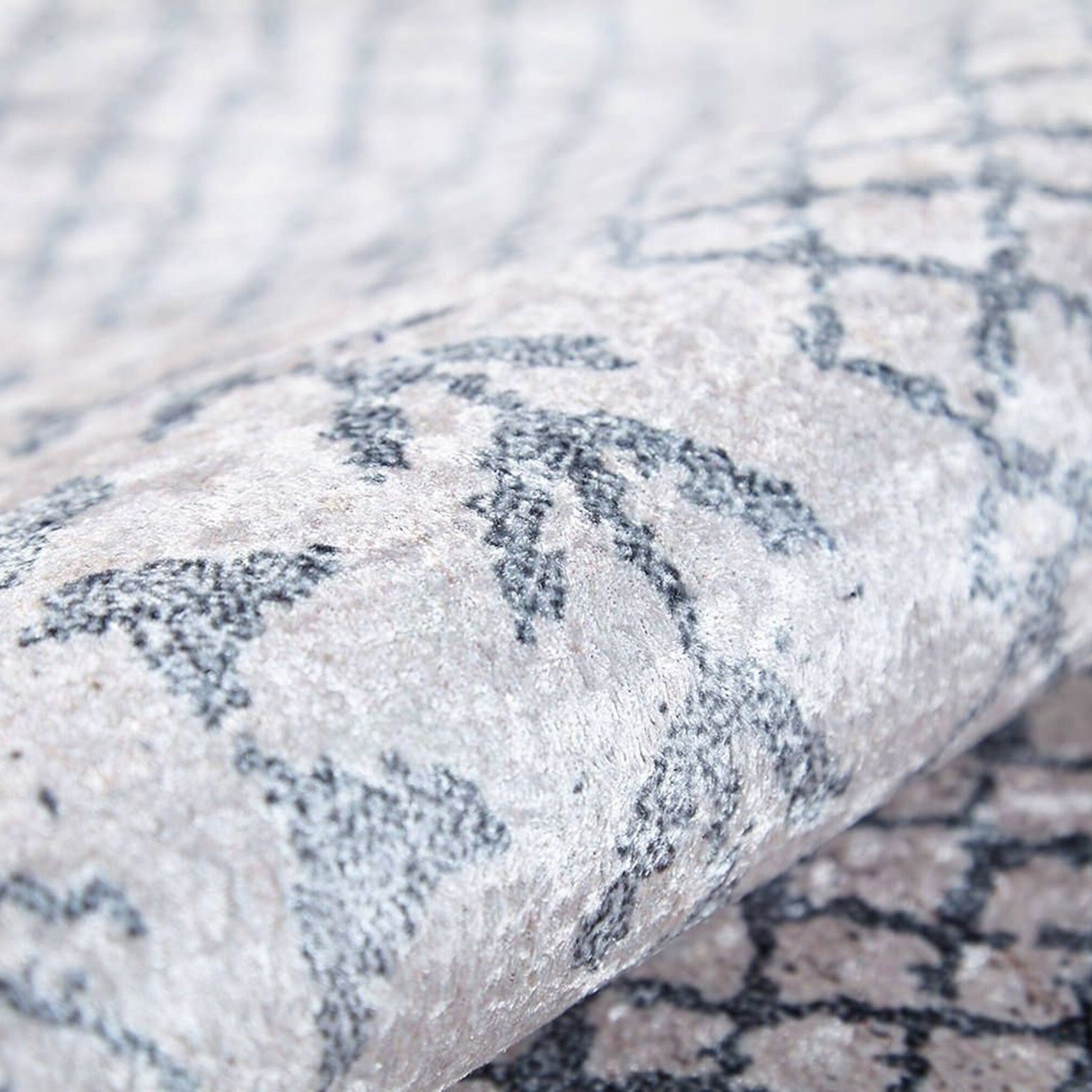 Diala Neutral Distressed Turkish White Gray Rug