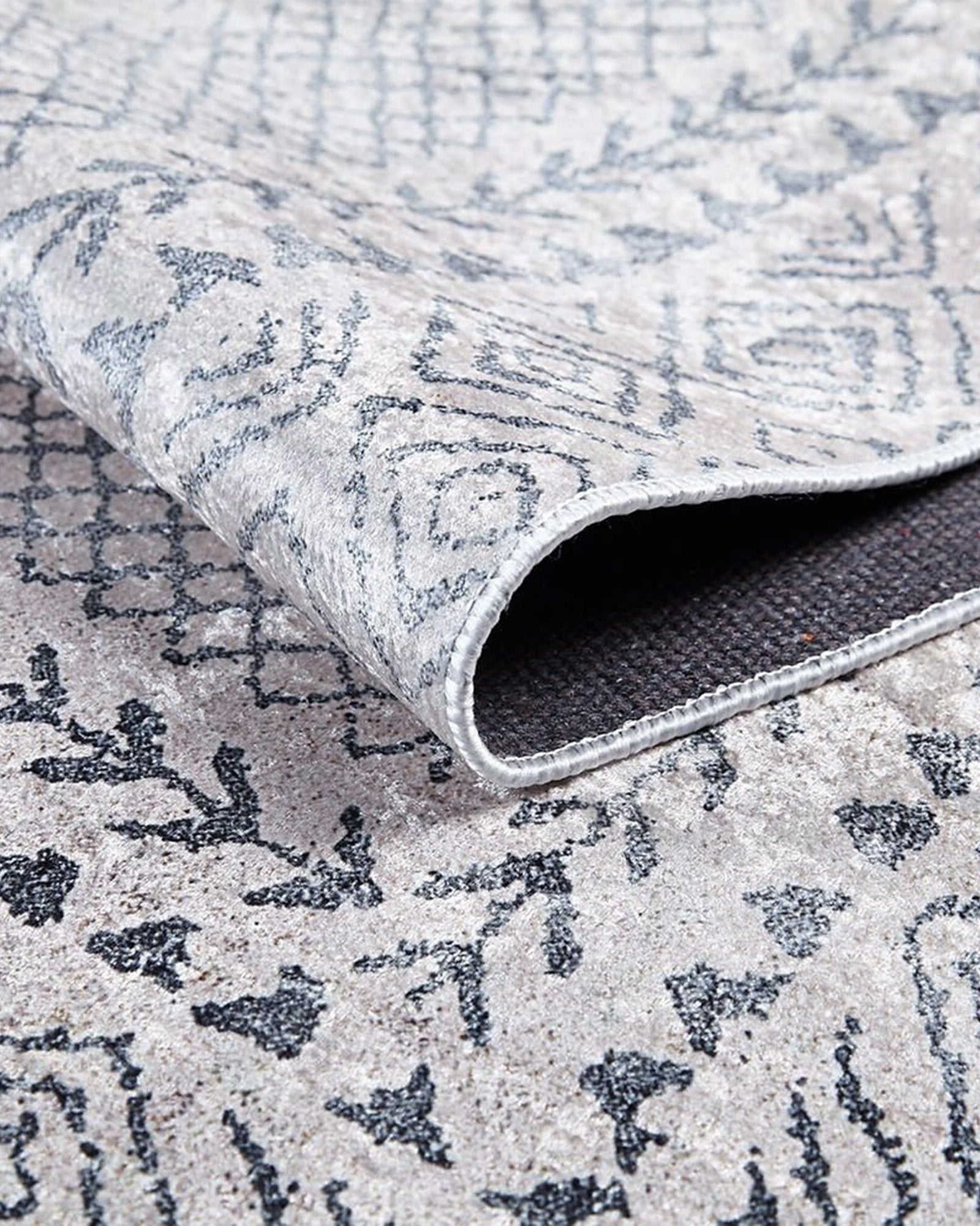 Diala Neutral Distressed Turkish White Gray Rug