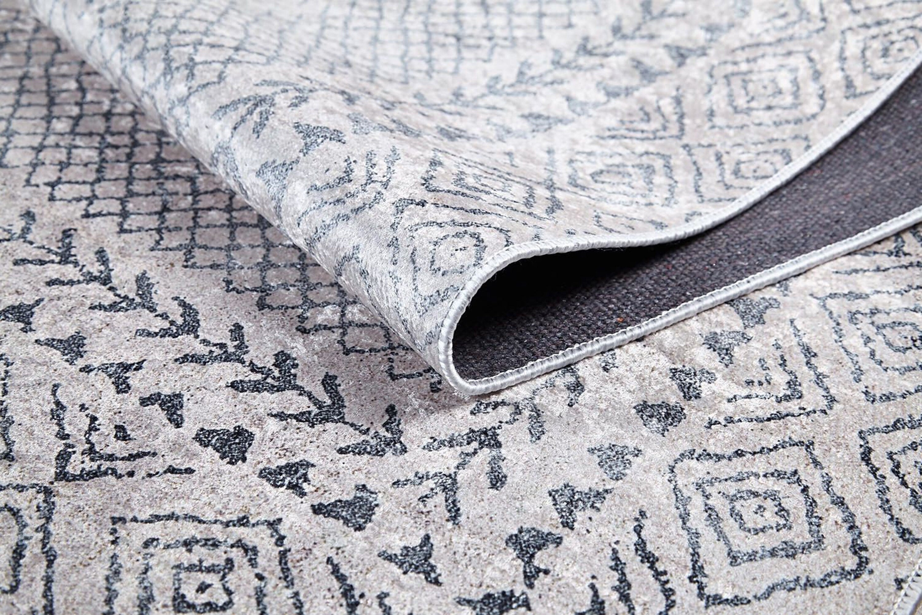 Diala Neutral Distressed Turkish White Gray Rug