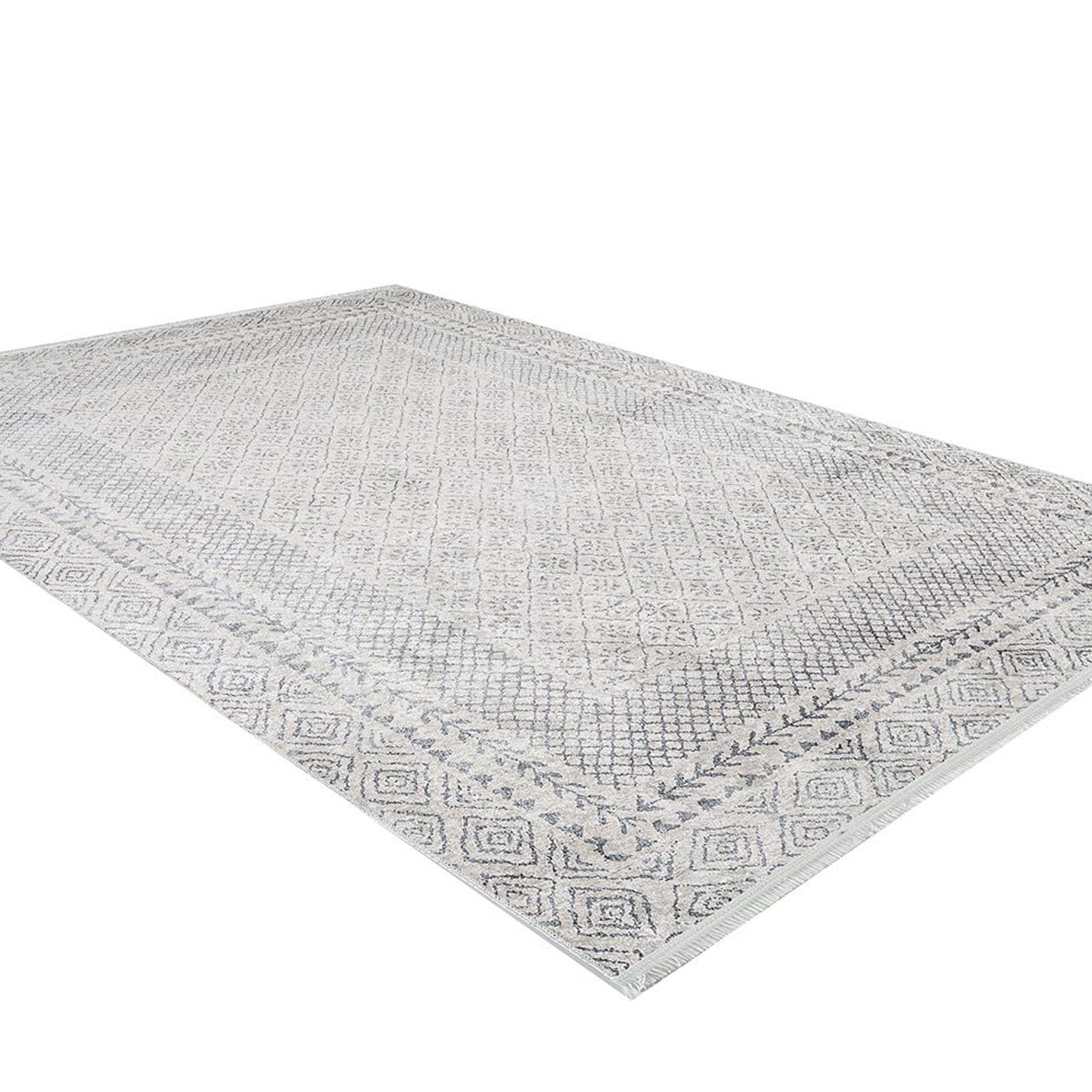 Diala Neutral Distressed Turkish White Gray Rug