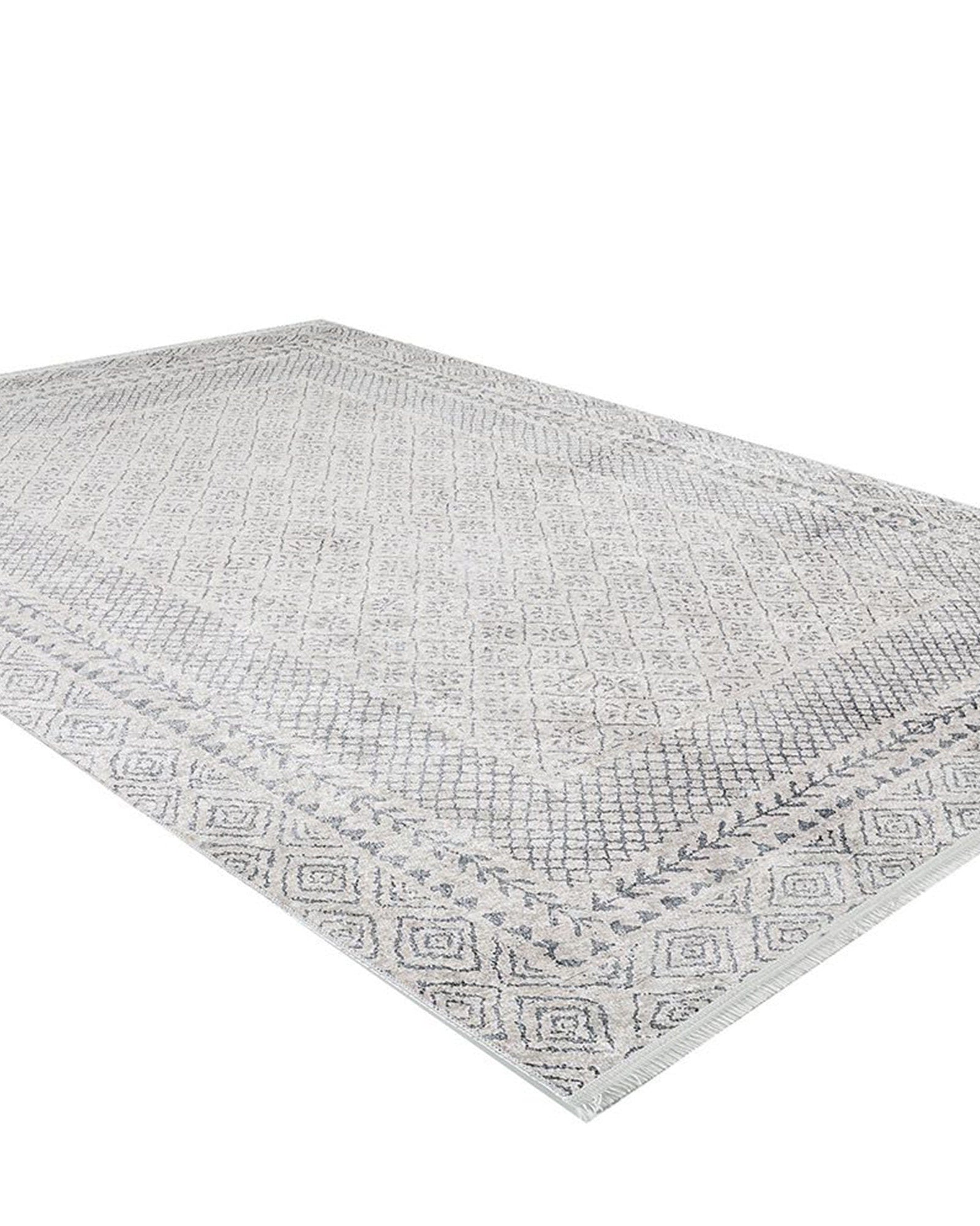 Diala Neutral Distressed Turkish White Gray Rug