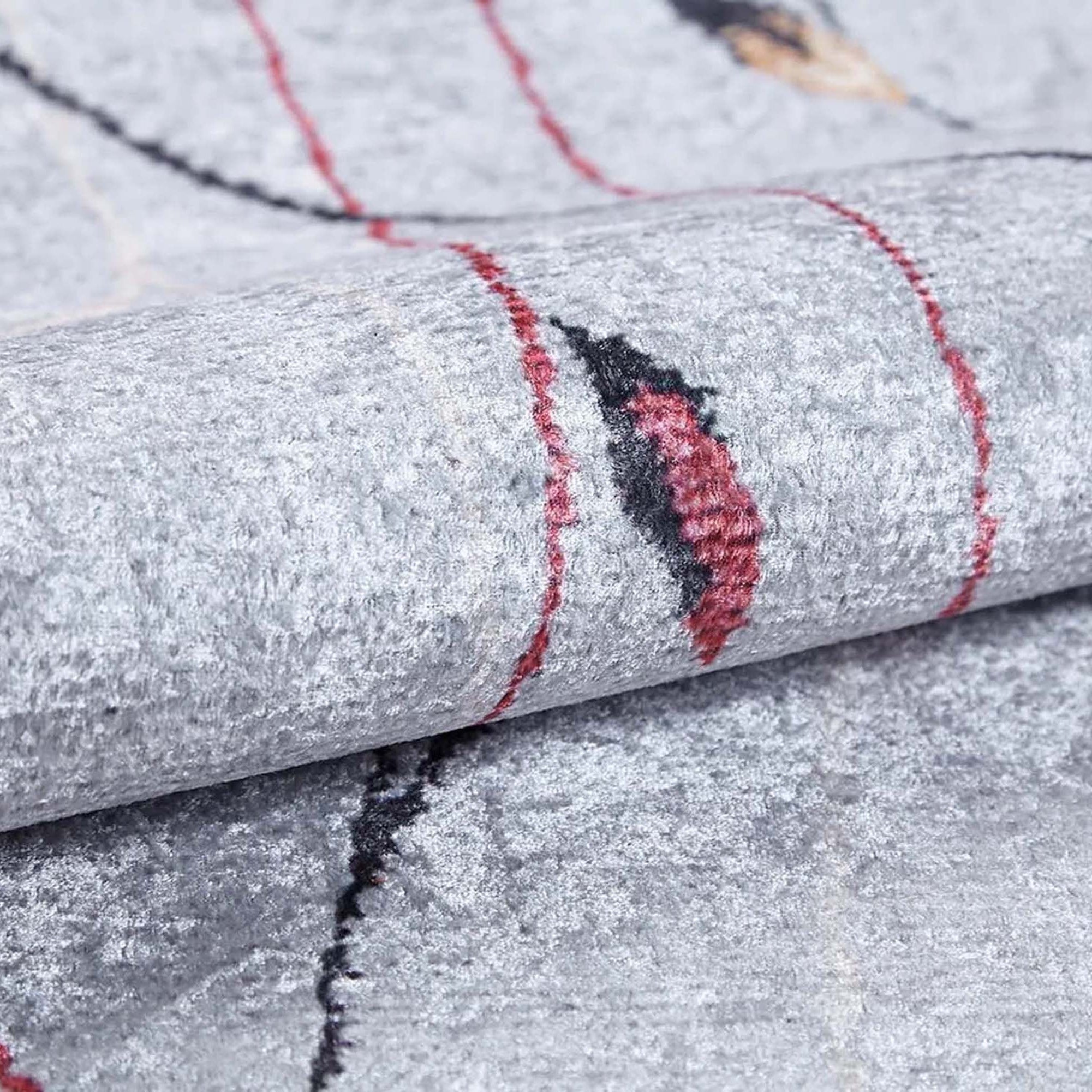 Diara Neutral Gray Minimalist Flower Design Gray Rug