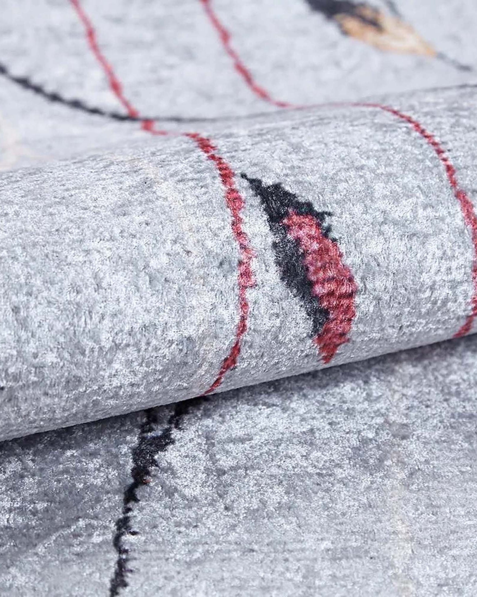 Diara Neutral Gray Minimalist Flower Design Gray Rug