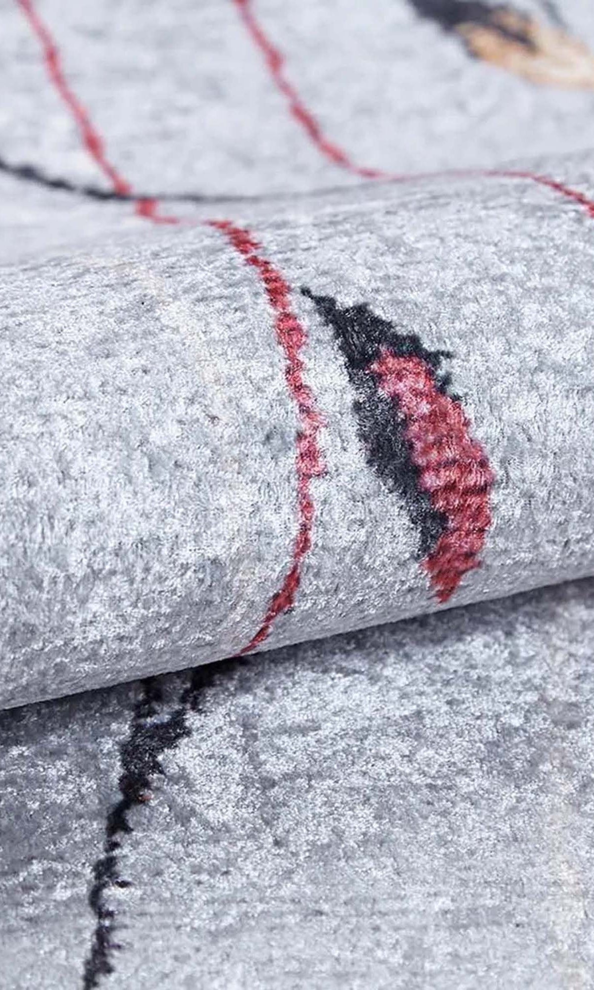 Diara Neutral Gray Minimalist Flower Design Gray Rug