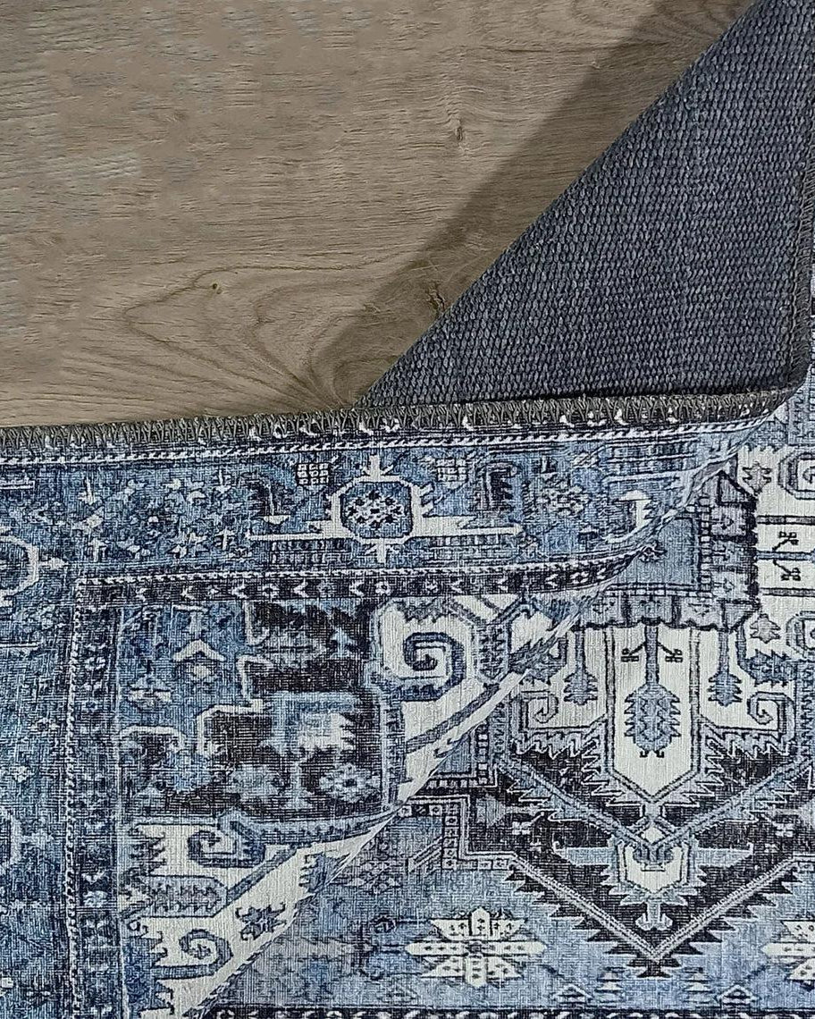 Diva Turkish Red Blue Gray Rug