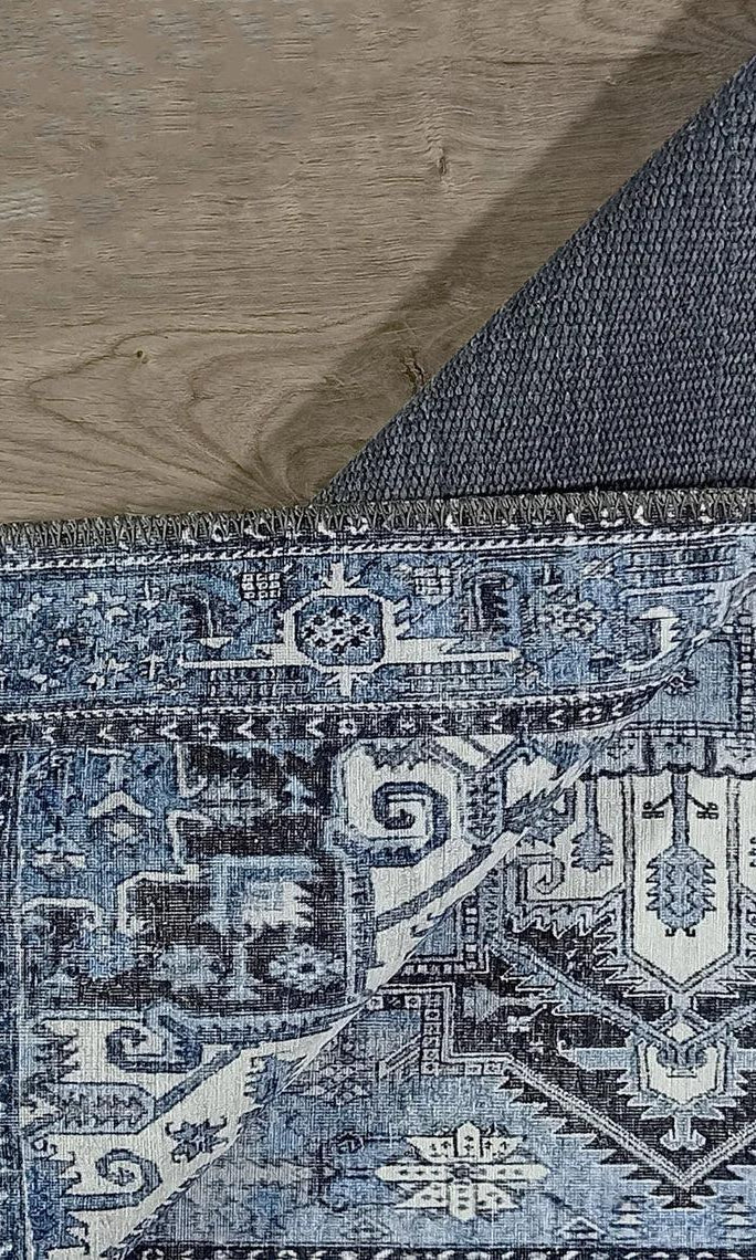 Diva Turkish Red Blue Gray Rug