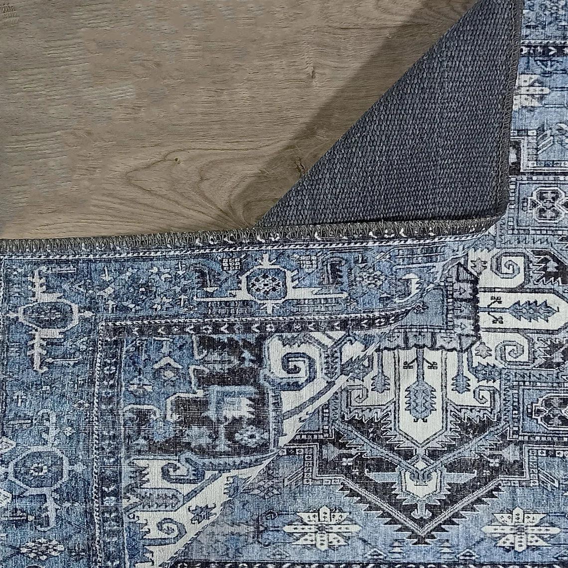 Diva Turkish Red Blue Gray Rug