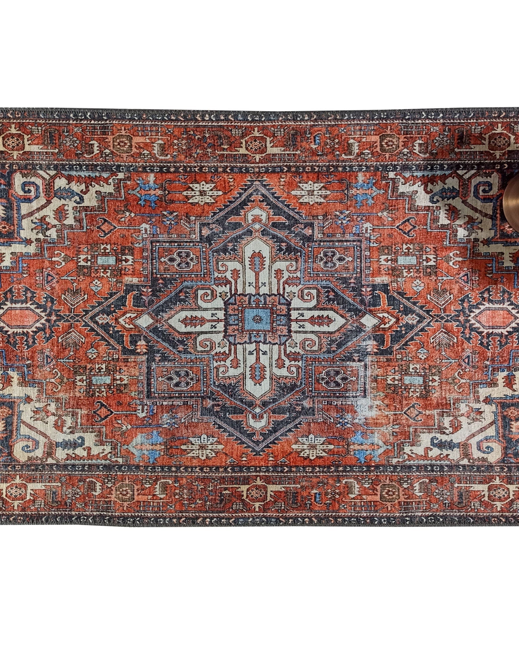 Diva Turkish Red Blue Gray Rug