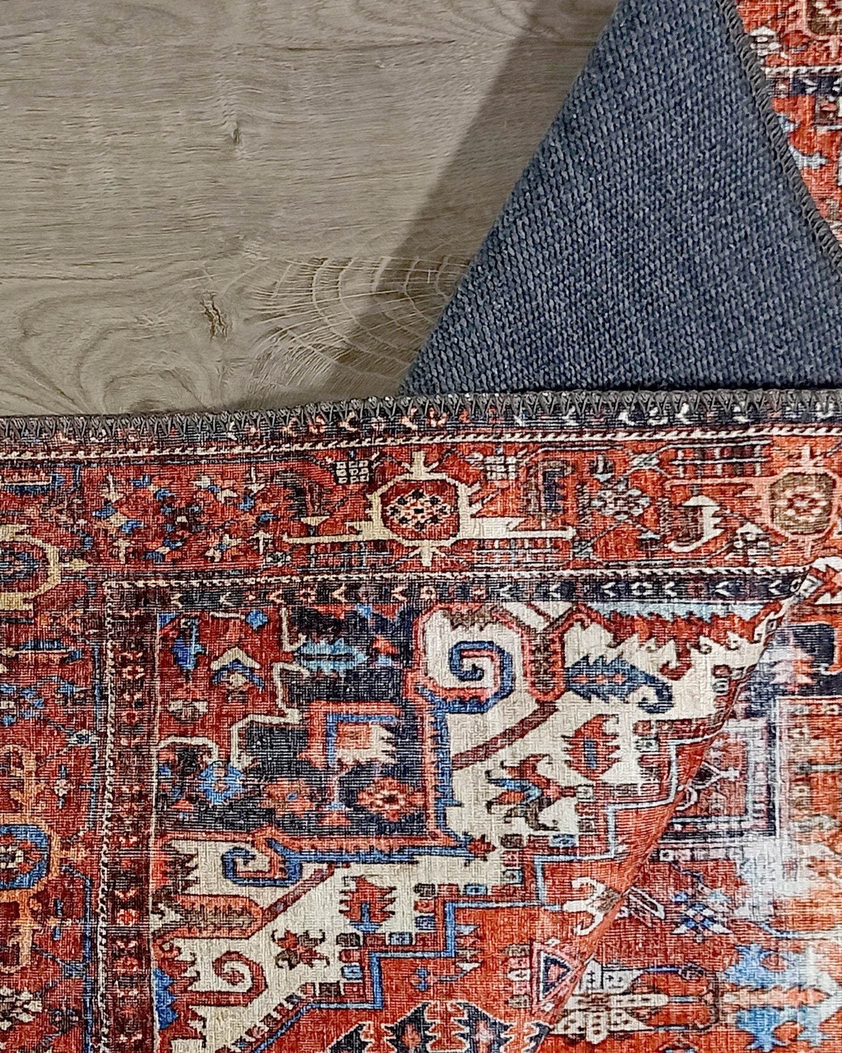 Diva Turkish Red Blue Gray Rug