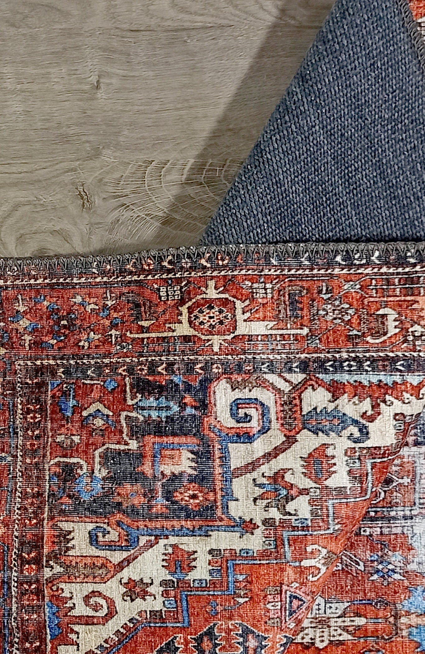 Diva Turkish Red Blue Gray Rug