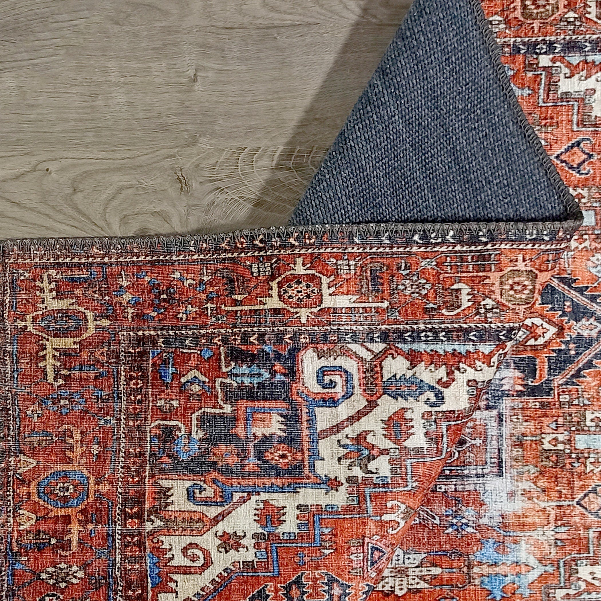Diva Turkish Red Blue Gray Rug