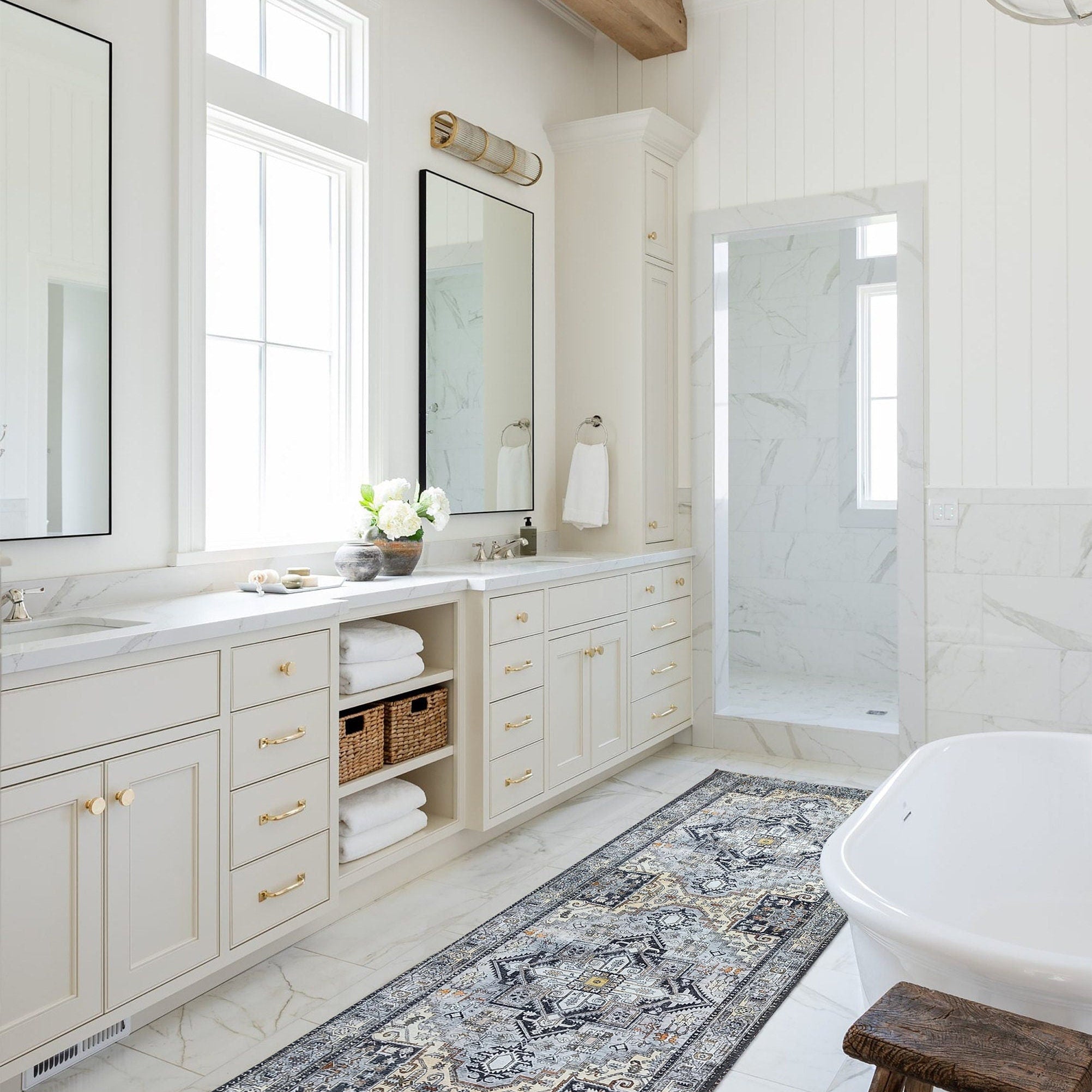 Diva Turkish Red Blue Gray Rug