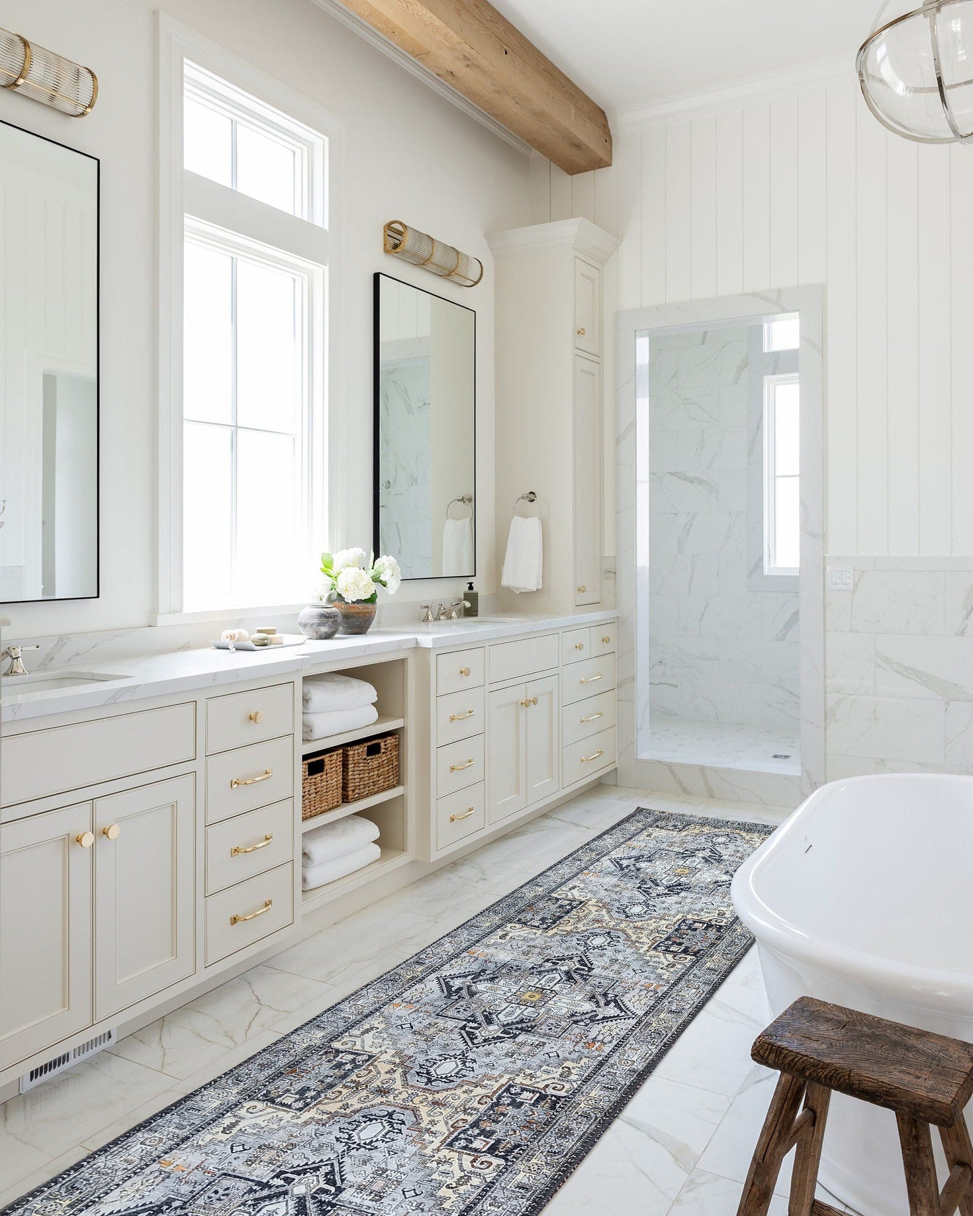 Diva Turkish Red Blue Gray Rug