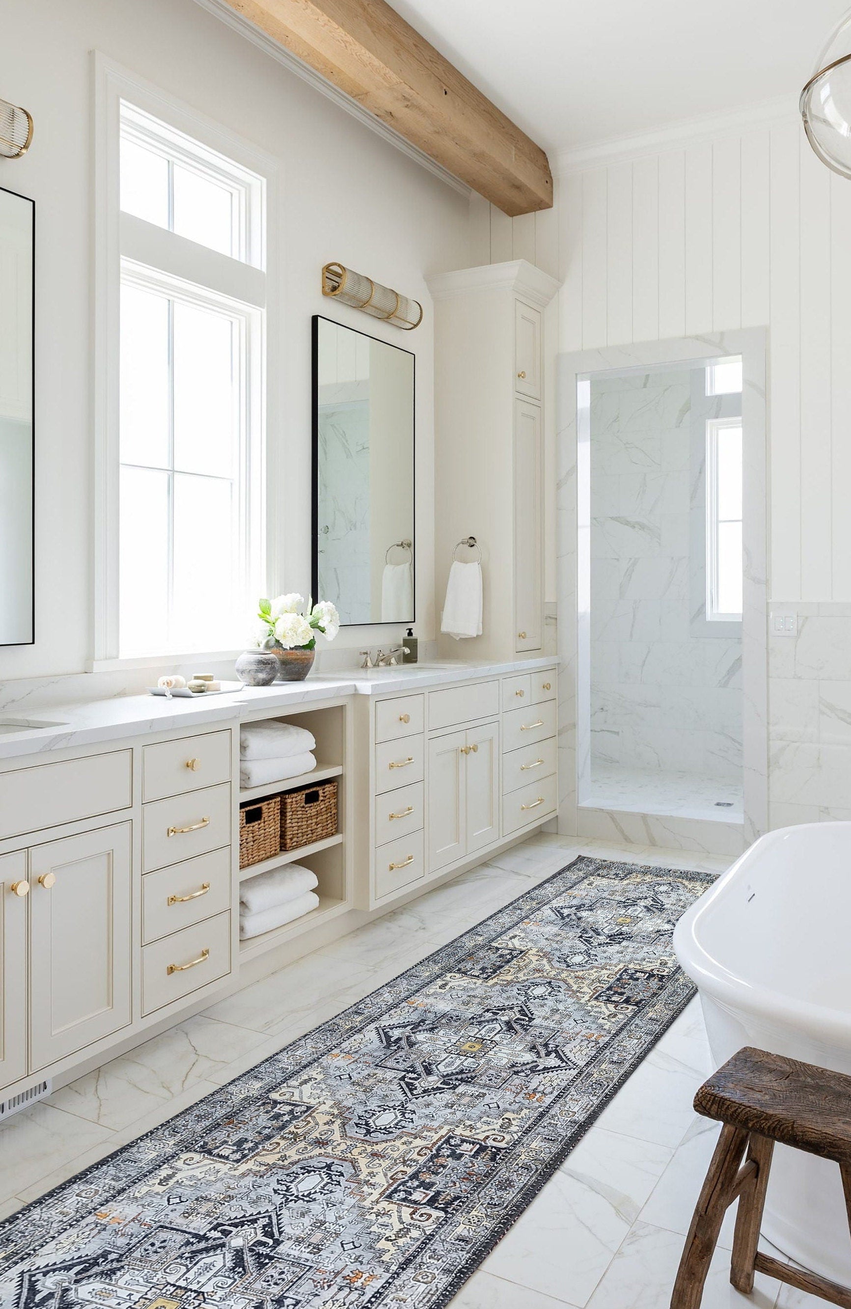 Diva Turkish Red Blue Gray Rug