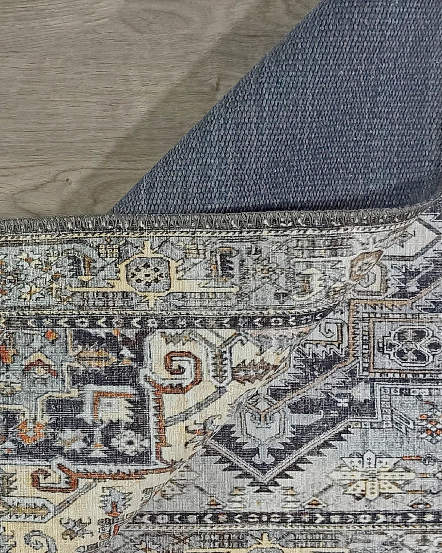 Diva Turkish Red Blue Gray Rug